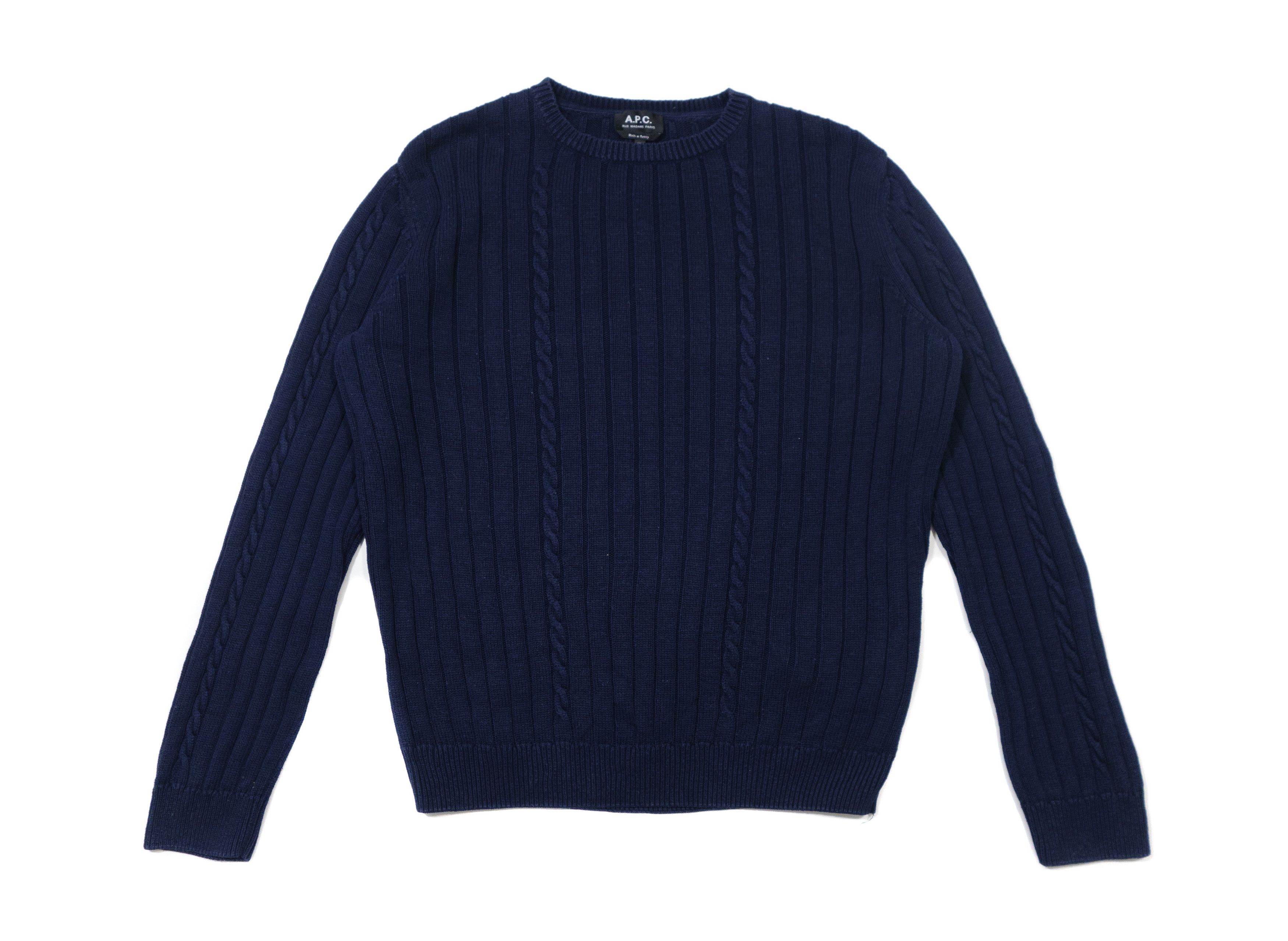 A.P.C. Cable Knit Crewneck Cotton Sweater Size US XL / EU 56 / 4 - 1 Thumbnail