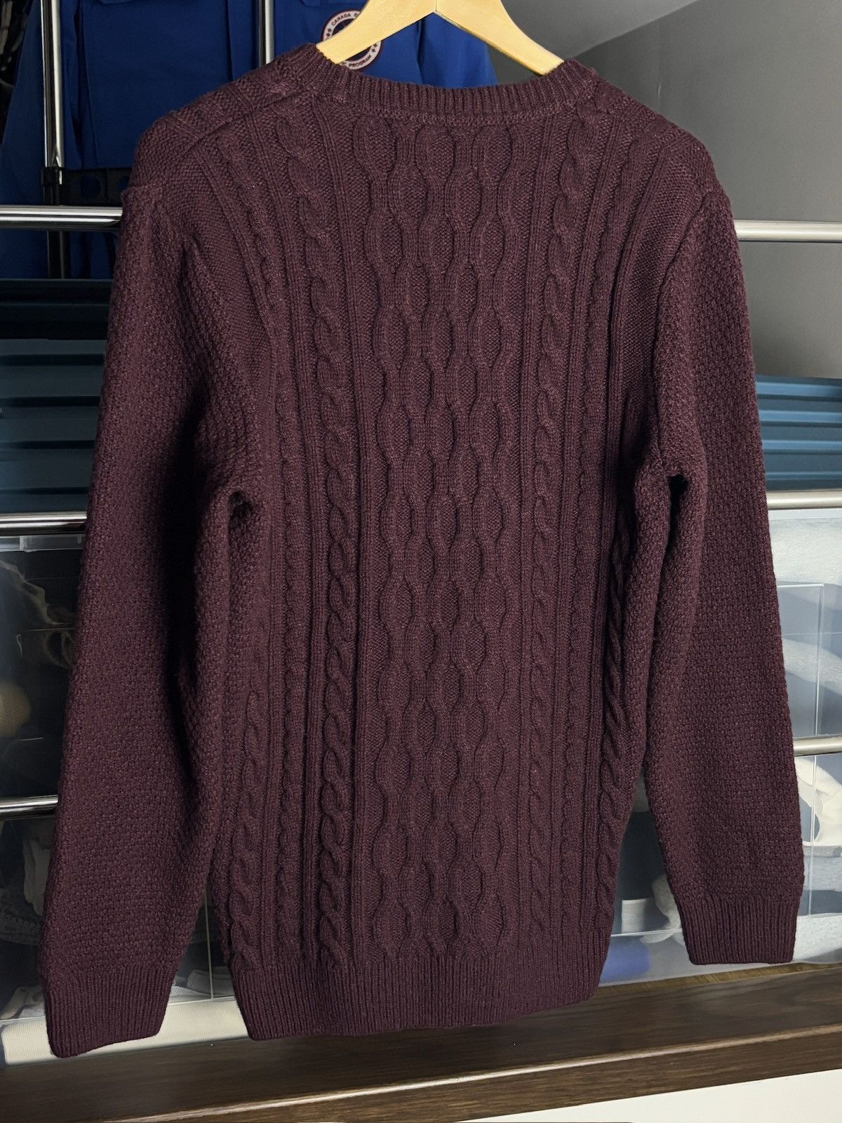 Barbour Vintage Barbour Wool Cable Knitted Burgundy Sweater Size US S / EU 44-46 / 1 - 7 Thumbnail