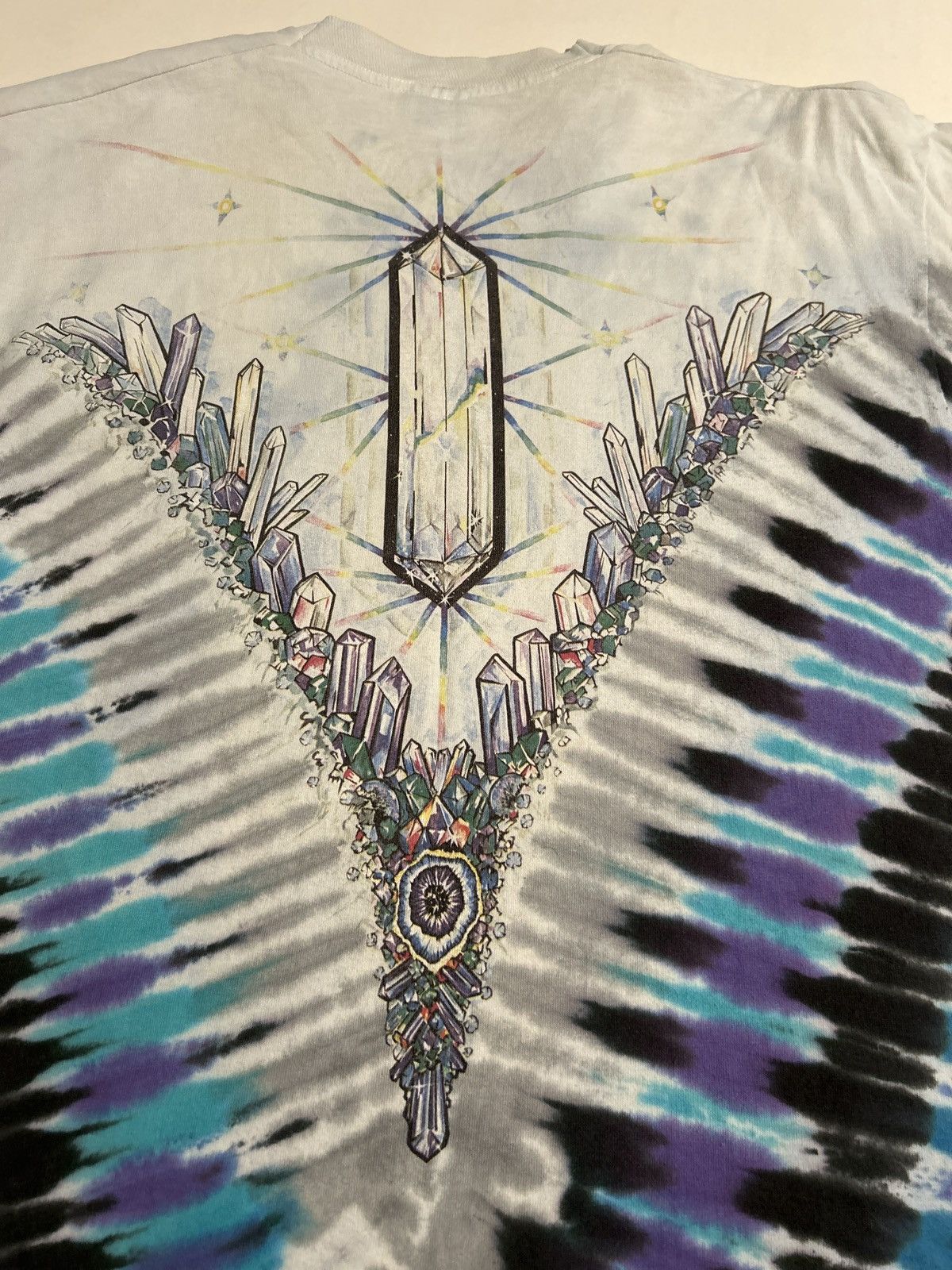 Liquid Blue Vintage 90s Amethyst Crystals Shirt Liquid Blue Tie Dye Size US L / EU 52-54 / 3 - 6 Thumbnail