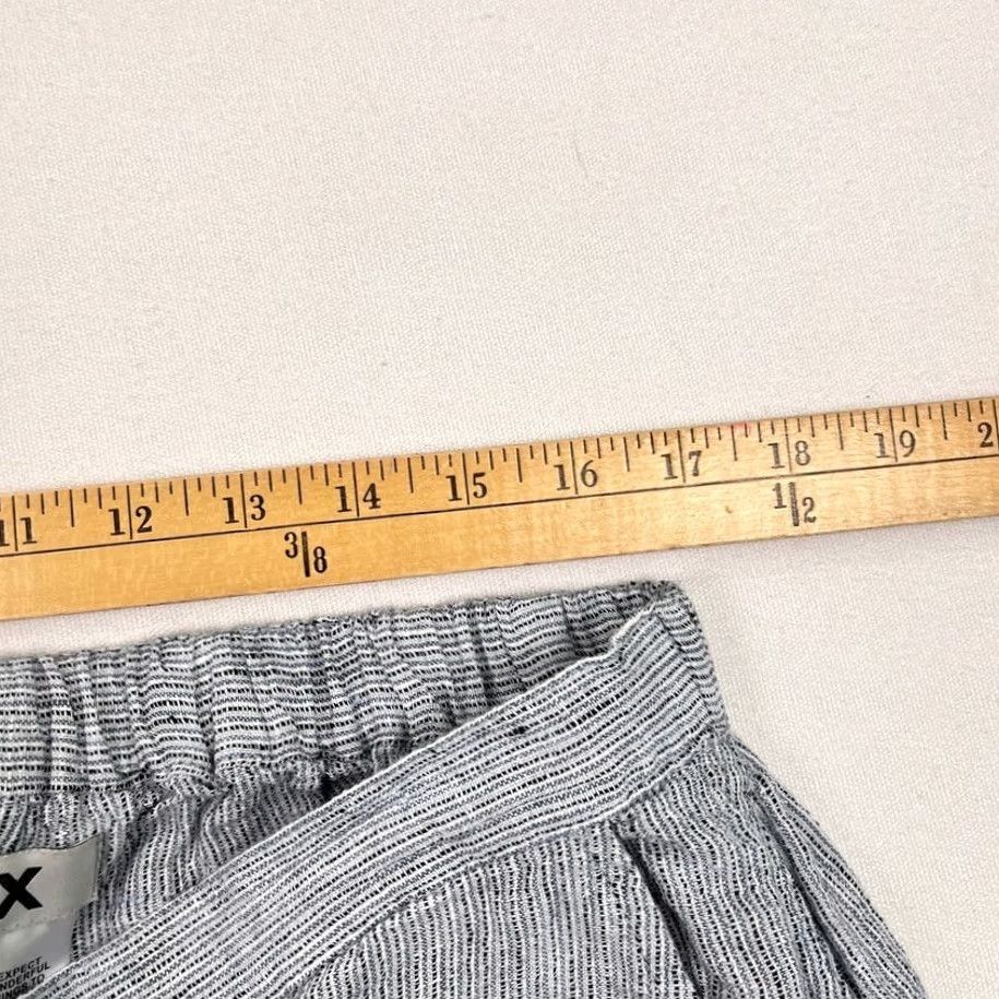 FLAX FLAX Pants Womens S Blue Gray Straight Linen Roll Tab Leg Lagenlook Boho Size 28" / US 6 / IT 42 - 4 Thumbnail