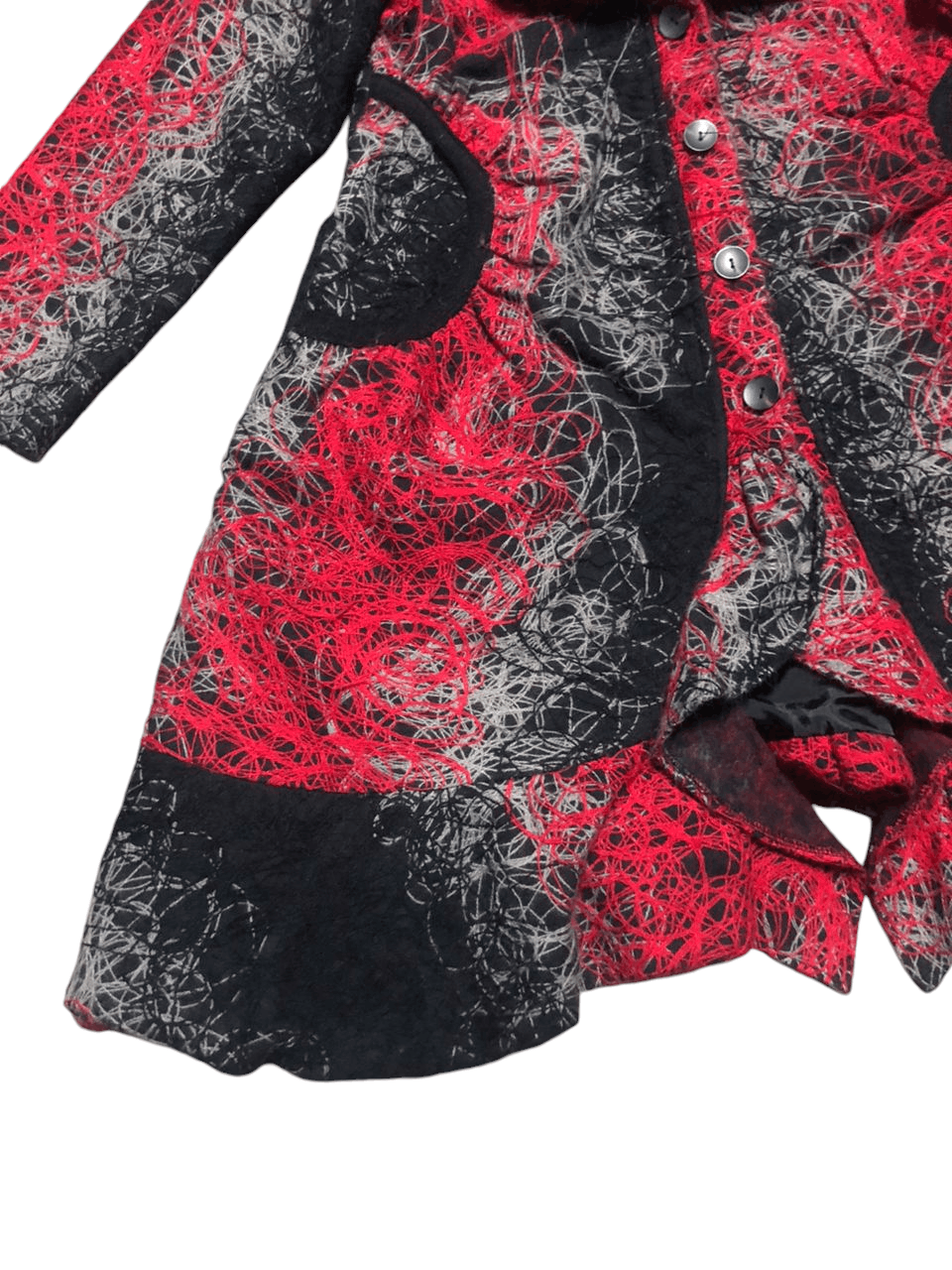 Desigual × If Six Was Nine × Japanese Brand Rare💥 Desigual Black Red Embroidered Coat Jacket Size S / US 4 / IT 40 - 7 Thumbnail