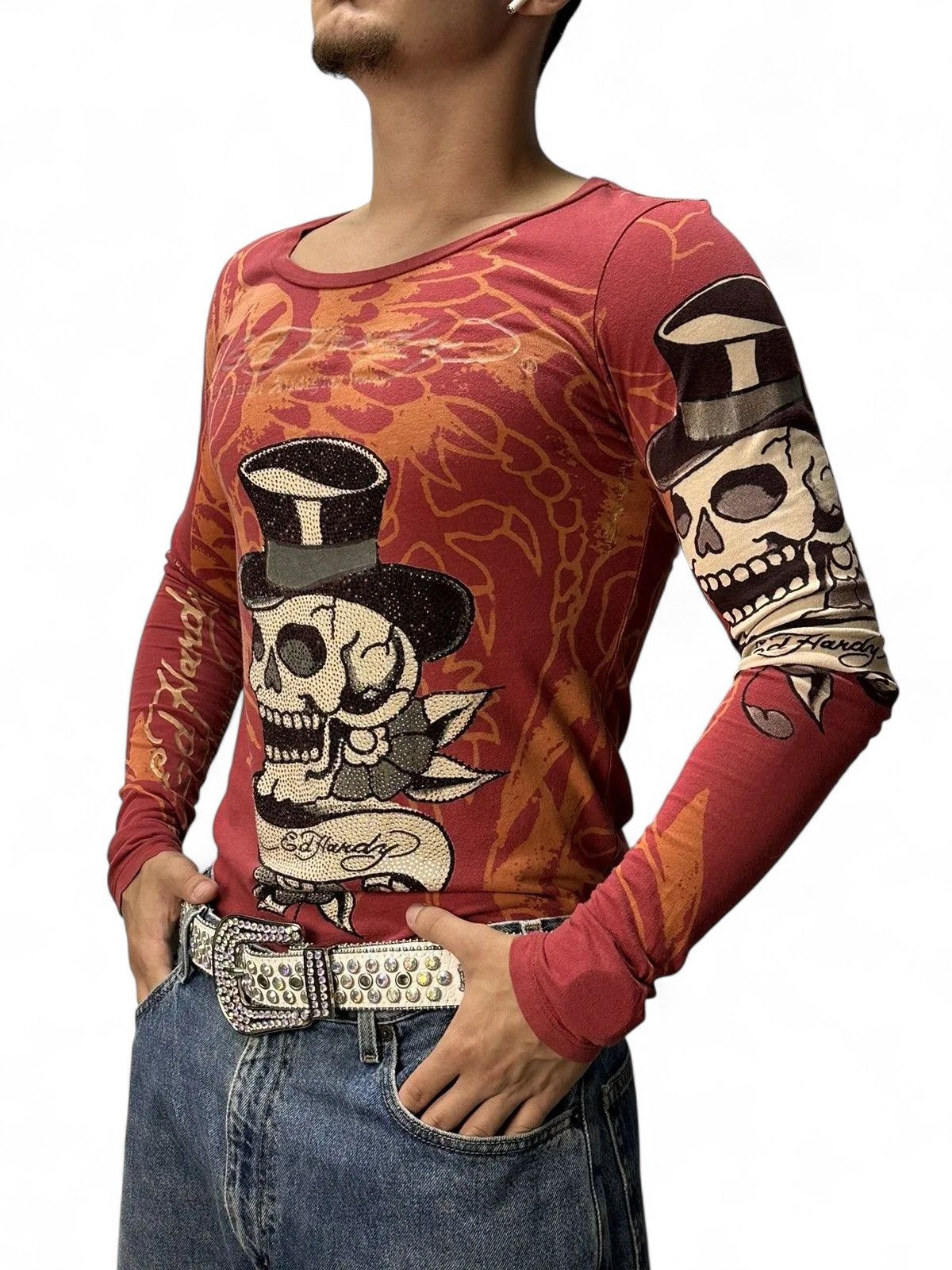 Ed Hardy Y2K Ed Hardy Vintage Christian Audigier Longsleeve Top Size US S / EU 44-46 / 1 - 8 Thumbnail