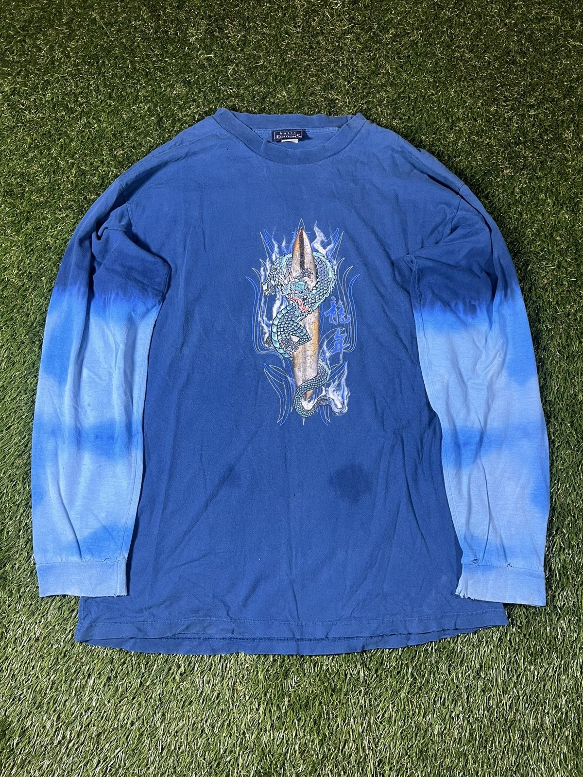 JNCO Vintage Y2k JNCO Style Dragon Tye Dye Long Sleeve Baggy Tee Size US XL / EU 56 / 4 - 1 Thumbnail
