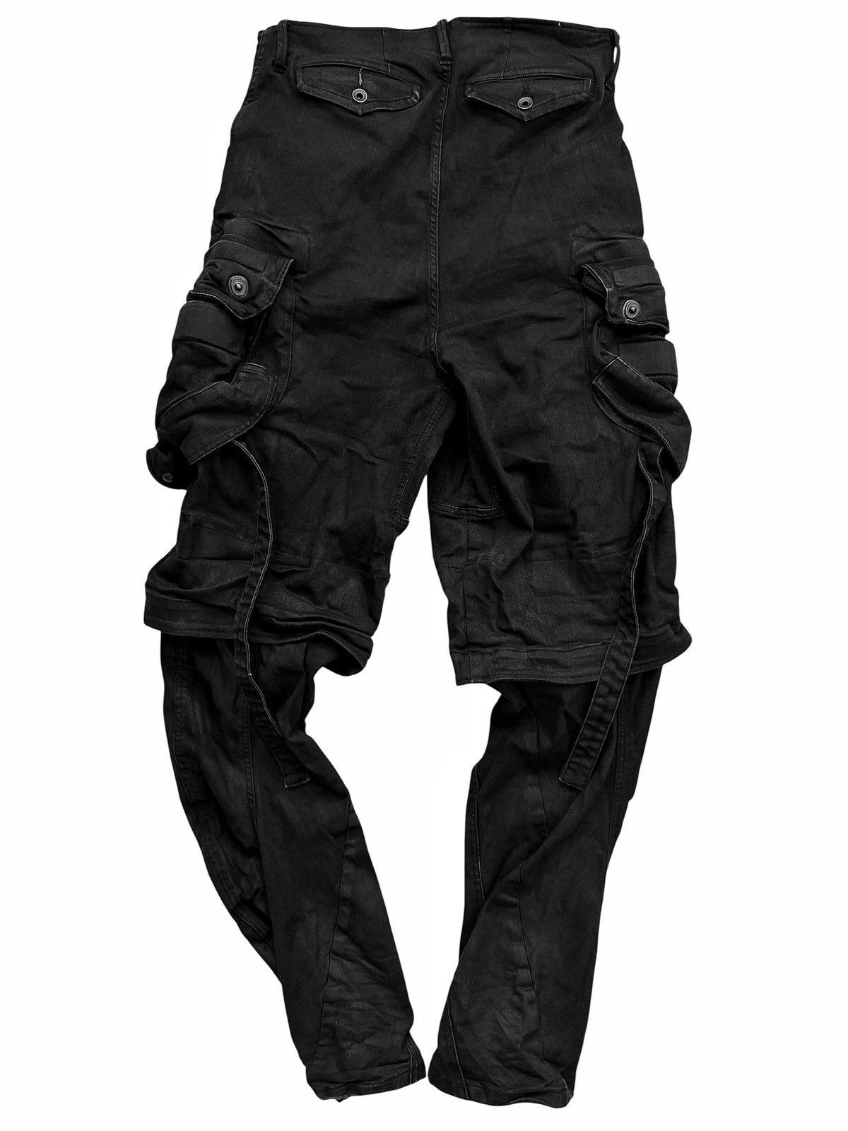 Julius Layered Black Wax Denim Gas Mask Cargo Size US 32 / EU 48 - 2 Thumbnail