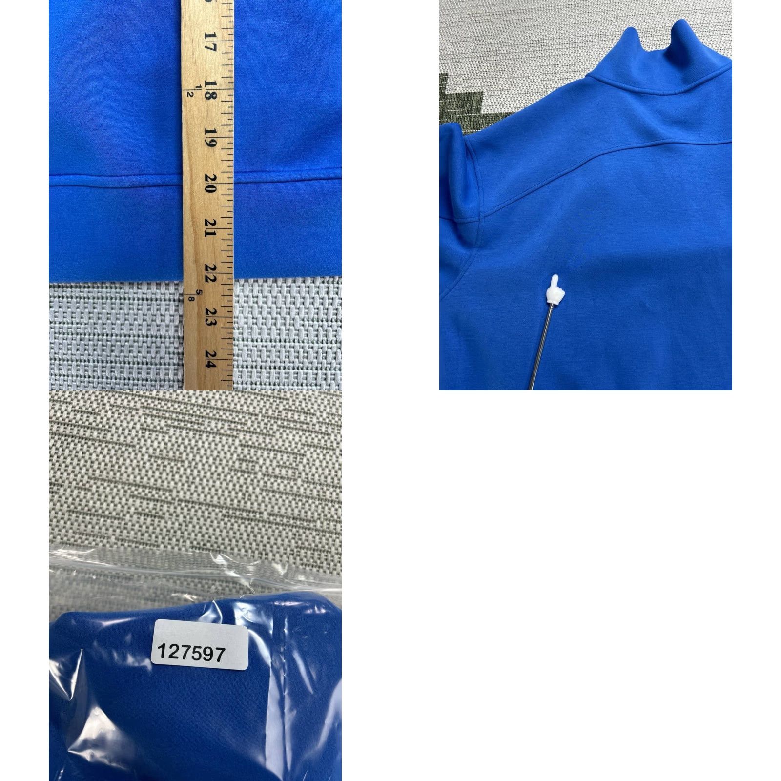 Vintage SSYS Sweatshirt Womens 2XL Blue Cropped Quarter Zip Mock Neck Pullover Shirt Activewear Womens SSYS Blue Cropped Quarter Zip Sweatshirt 2XL Size XXL / US 16-18 / IT 52-54 - 8 Thumbnail
