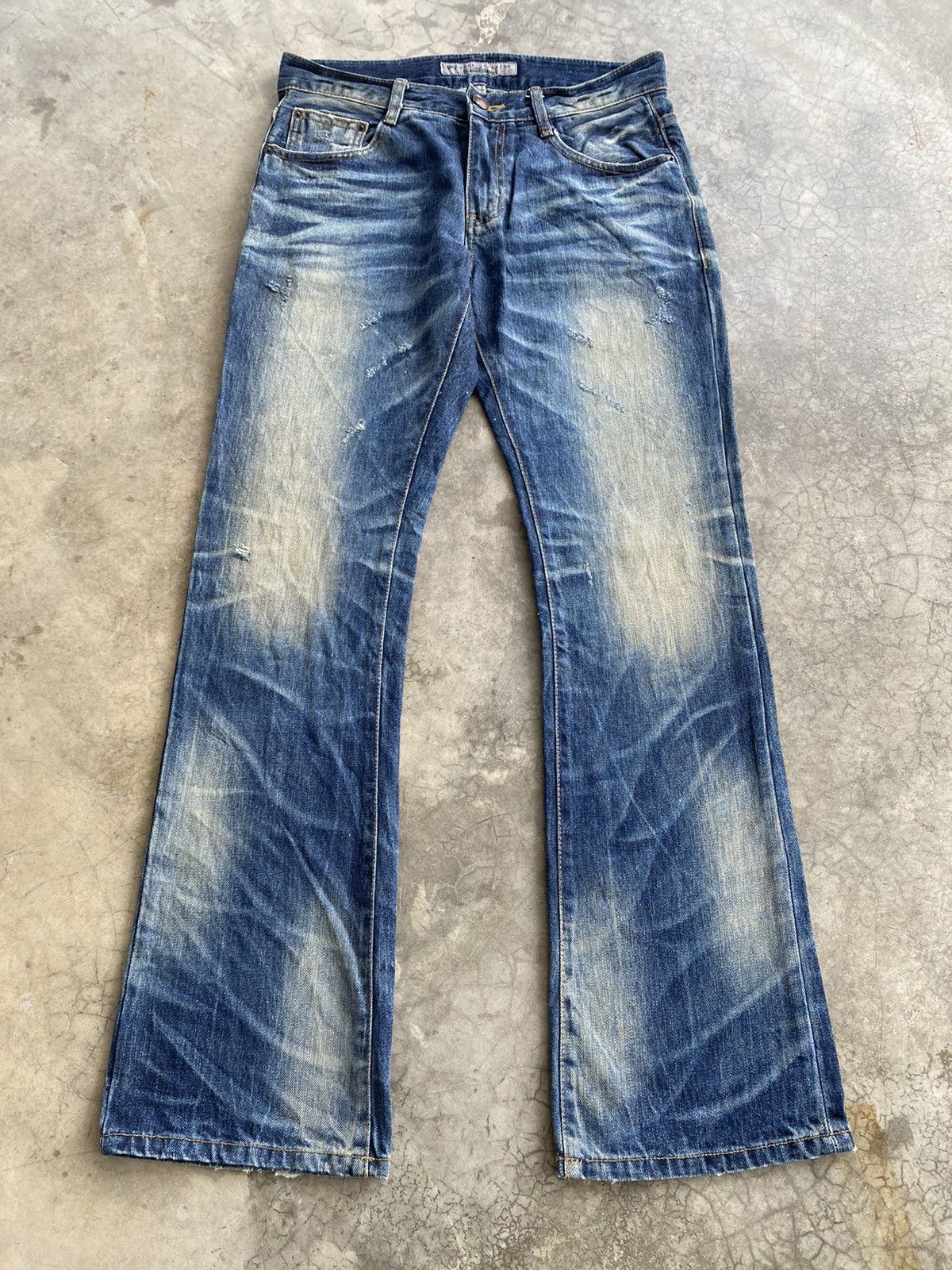 Hysteric Glamour × Japanese Brand × Tornado Mart Flare Jeans DPSR Mud Rusty Distressed Denim Size US 32 / EU 48 - 9 Thumbnail