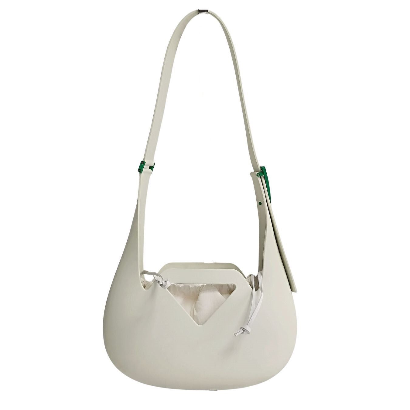 image of Bottega Veneta Bottega Veneta Bottega Veneta Small Punch Rubber Bag In White Rubber, Women's