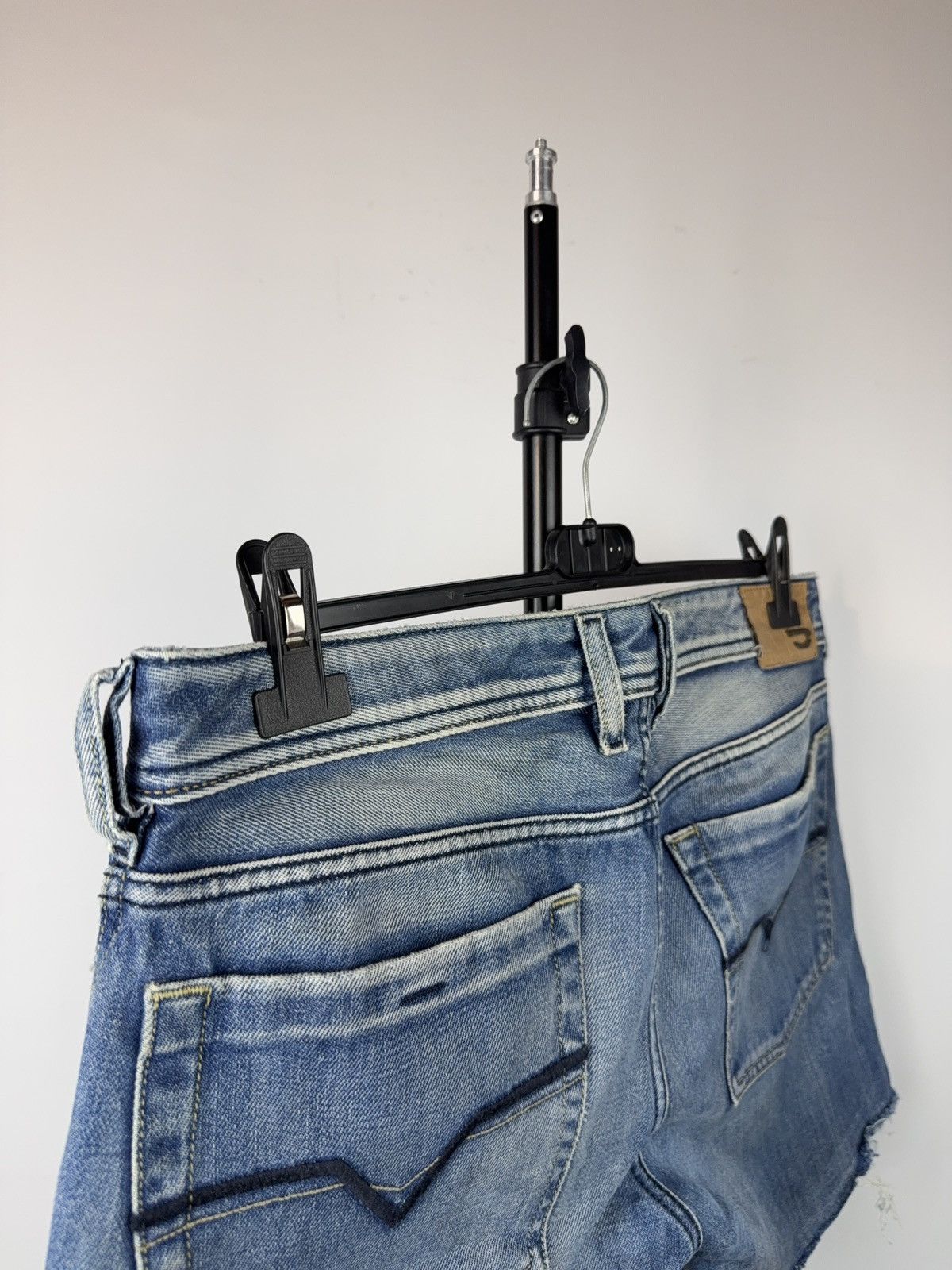 Diesel 00s Retro Diesel Zathan Cut Off Denim Shorts Y2K Vintage Size US 32 / EU 48 - 10 Thumbnail