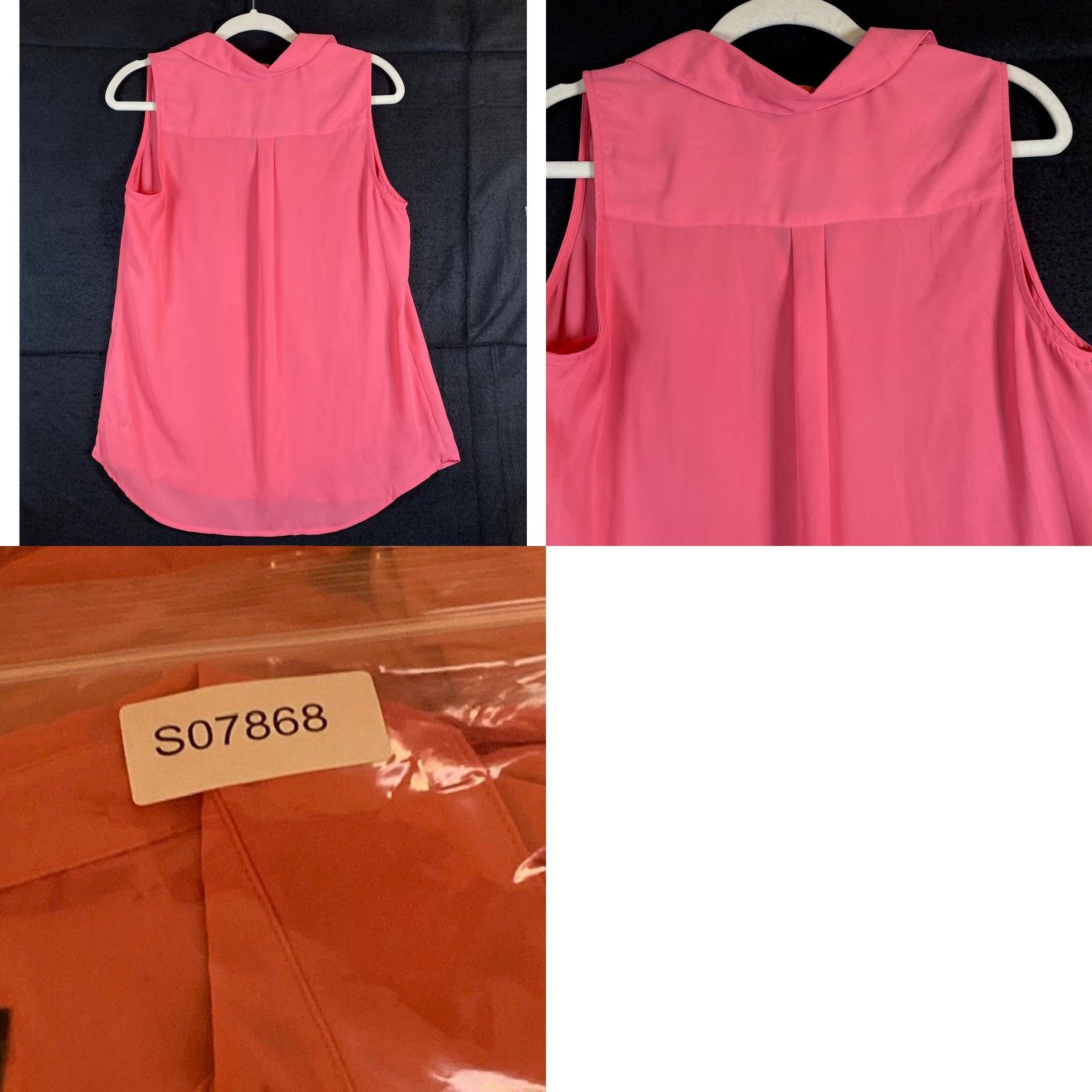 Banana Republic Banana Republic Womens Blouse Pink Petite Sleeveless Sheer V-Neck Button Regular Fit MP Holiday Workwear Casual Size M / US 6-8 / IT 42-44 - 8 Thumbnail