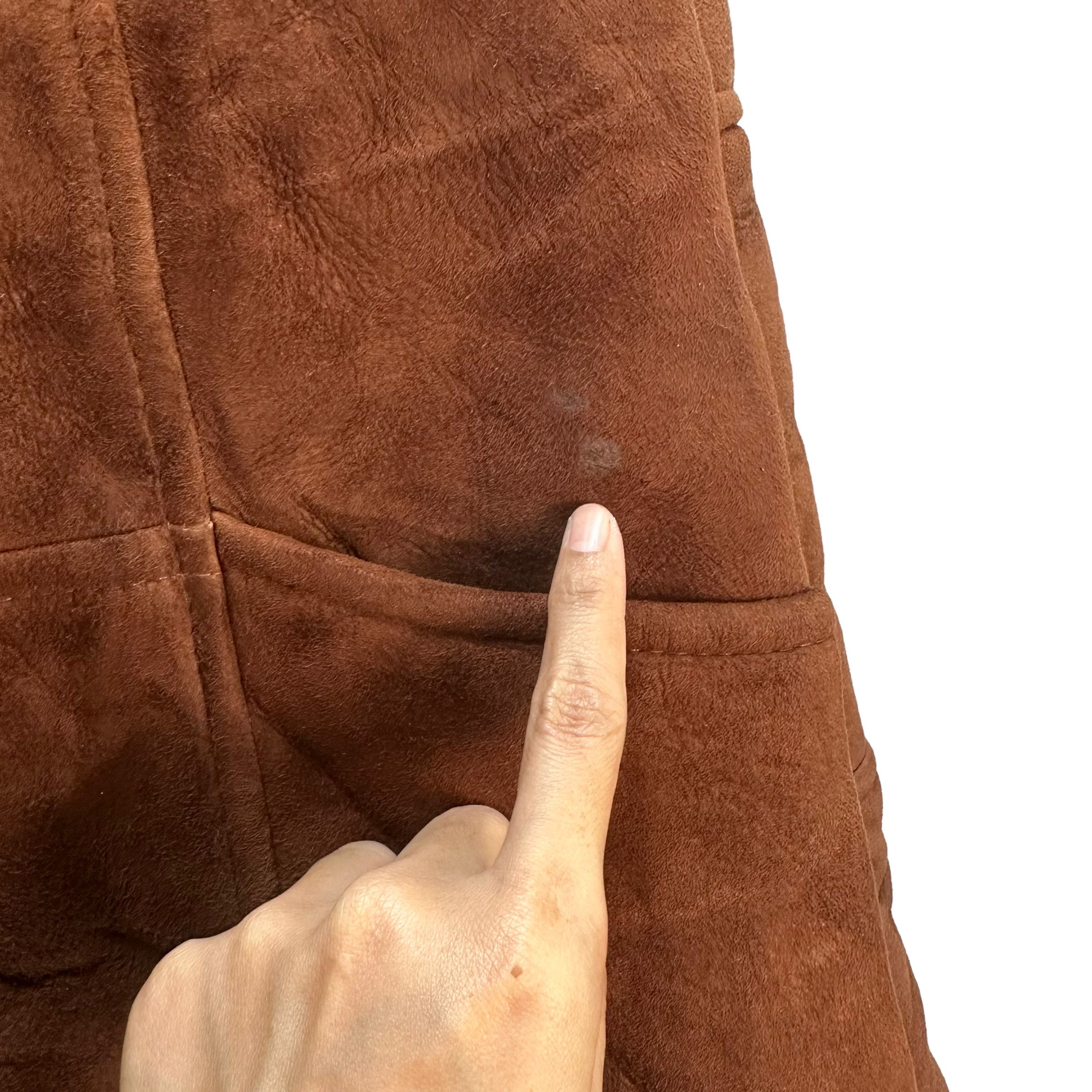 Vintage MISS BUG SHEEPSKIN SUEDE LEATHER COAT JACKET #8389-007 Size M / US 6-8 / IT 42-44 - 6 Thumbnail