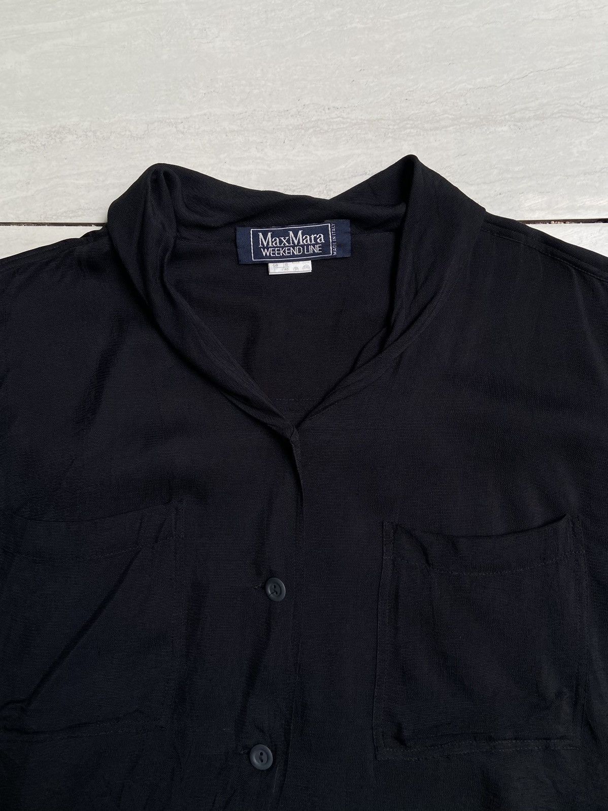 Max Mara MAX MARA Black Crop Shirt Size XXL / US 16-18 / IT 52-54 - 2 Thumbnail