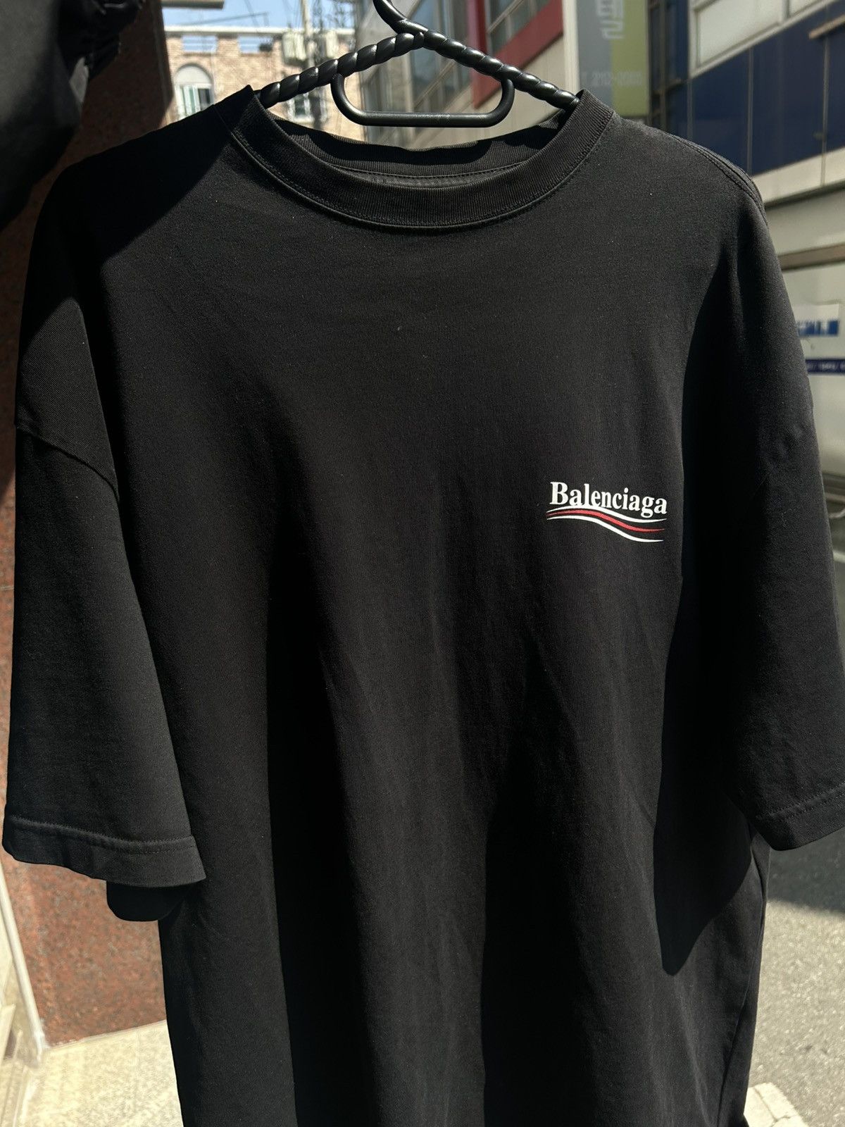 Balenciaga Wave Logo Tee Black