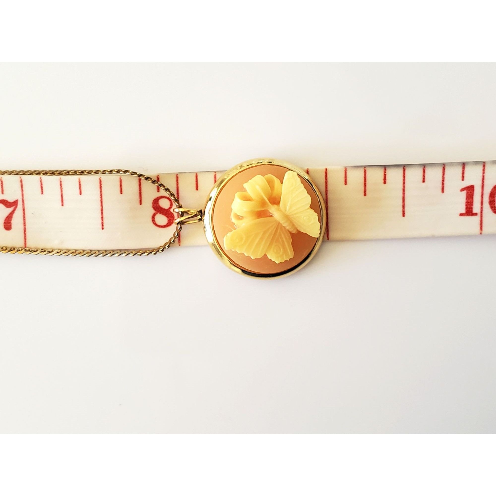 Other Vintage 1980s Trifari Designer Butterfly Cameo Necklace Size ONE SIZE - 5 Thumbnail