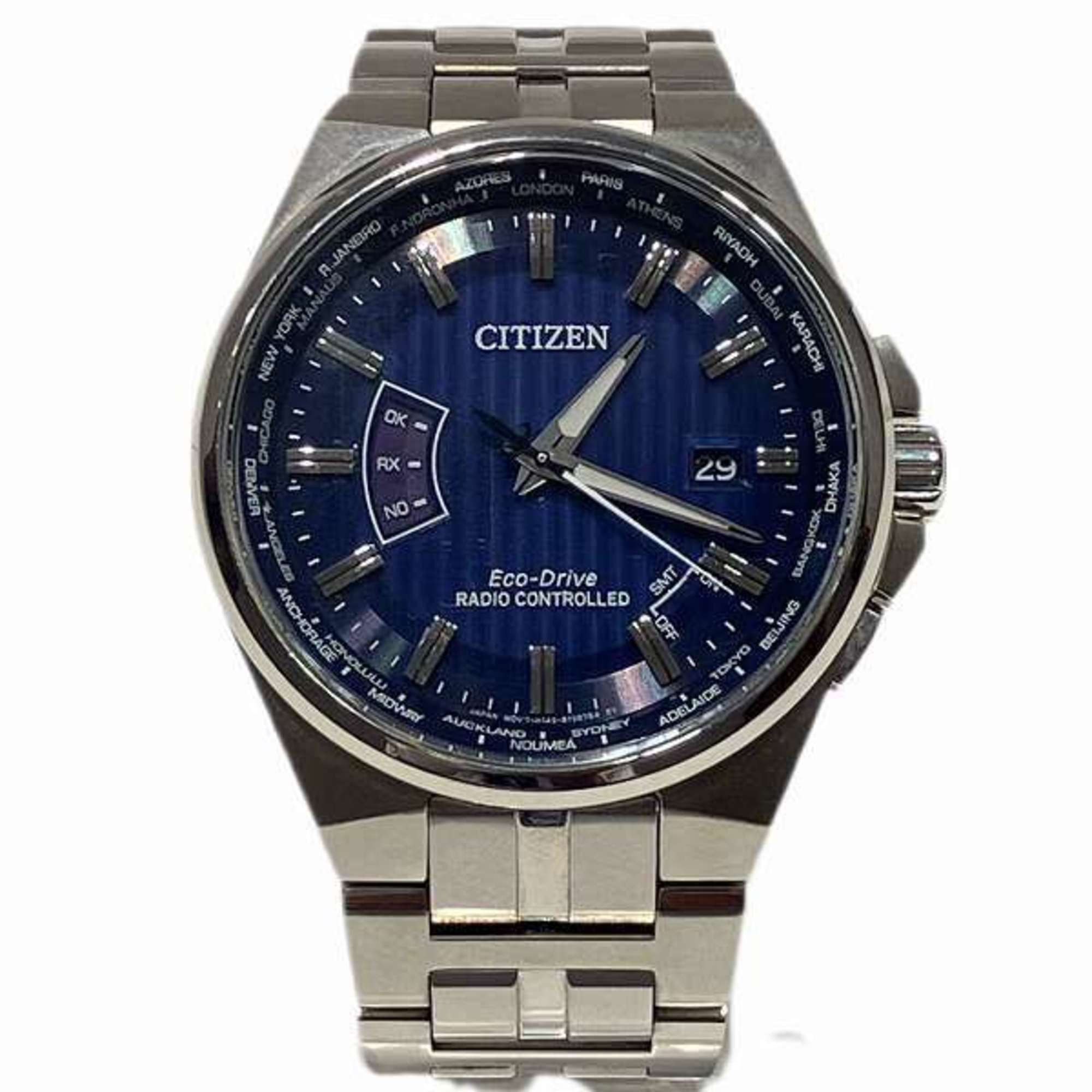 image of Citizen H145-S113954 Radio Solar Eco-Drive Navy Dial Watch Men's