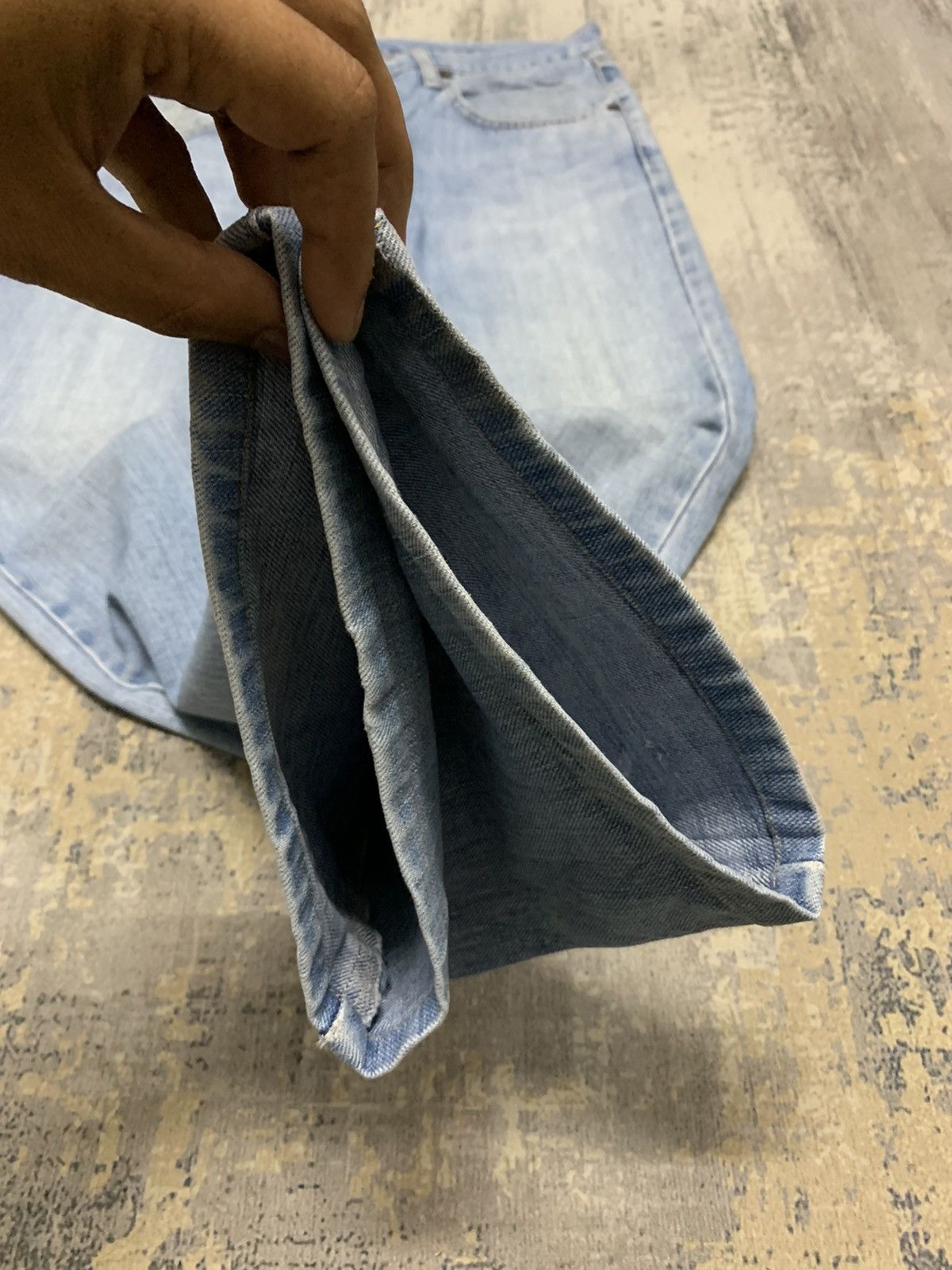 Japanese Brand Vintage Edwin Blue Wash Baggy Style Jeans 33x31.5 Size US 33 - 6 Thumbnail