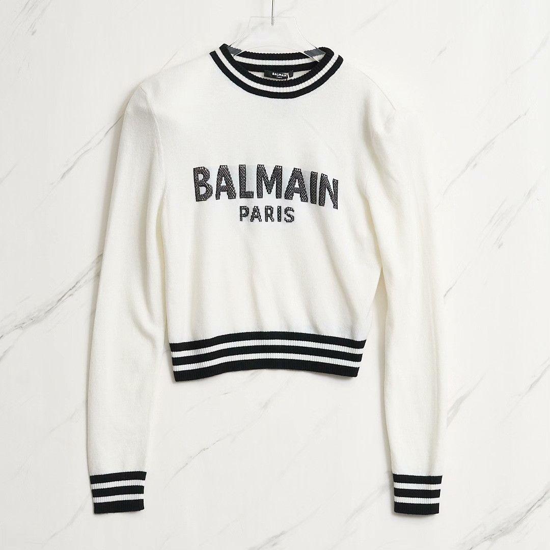 Balmain Balmain Women's Letter Shoulder Pad Knit Size S / US 4 / IT 40 - 1 Thumbnail
