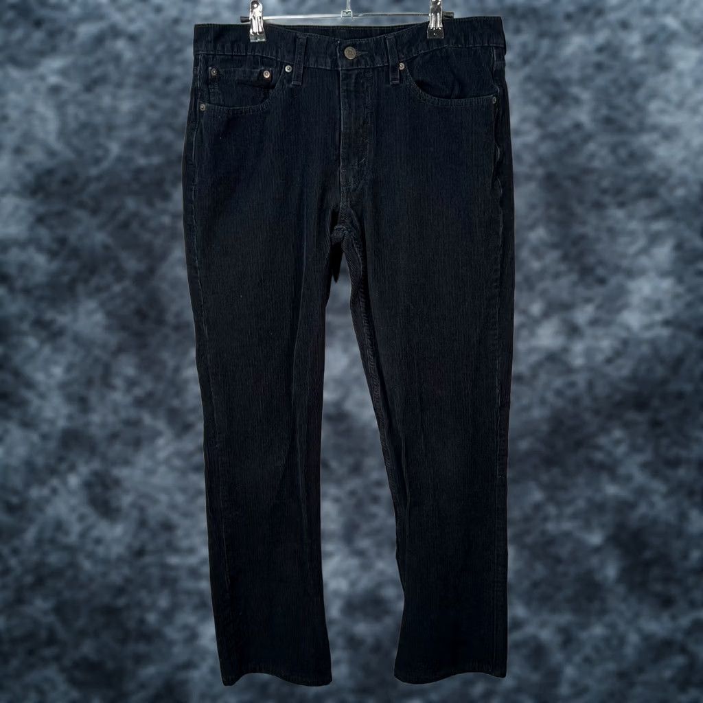 Levi's Levi's 514 Mens Size 33 x 32 Black Corduroy Straight Leg Pants Size US 33 - 1 Thumbnail