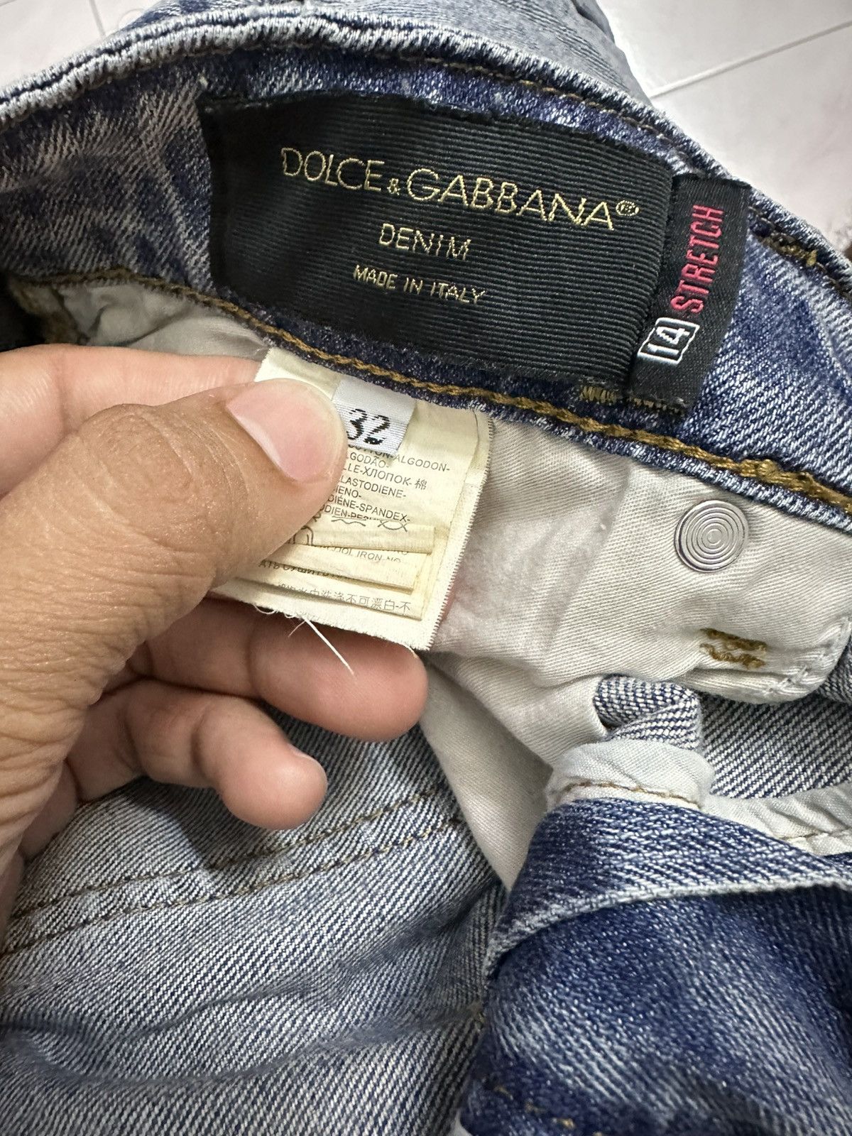 GOA 2000s Distressed Dolce & Gabbana Patchwork Jeans Y2K Goa Lgb Size US 31 - 11 Thumbnail