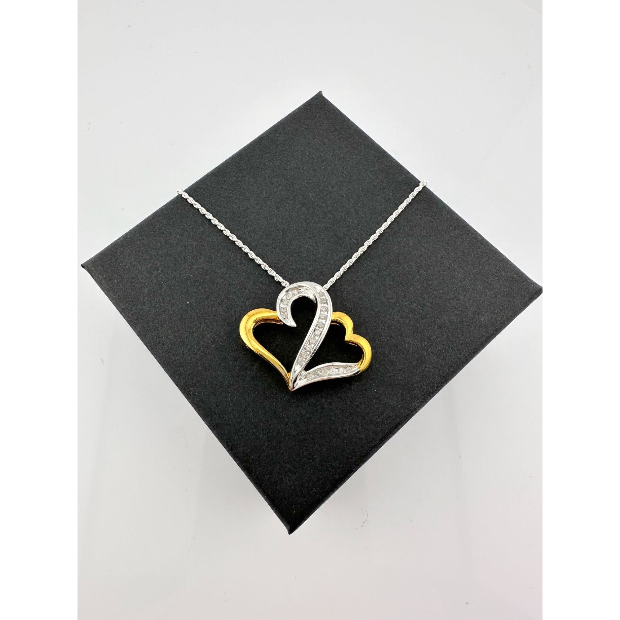 Other Two Hearts as One 1/4 Carat Natural Diamond Necklace Size ONE SIZE - 2 Thumbnail