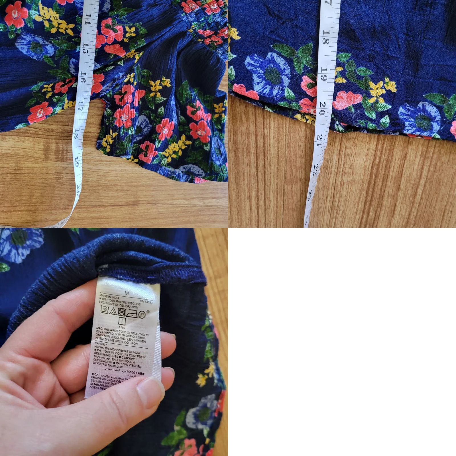Old Navy Old Navy Floral Womens Medium Coral Off Shoulder Casual Flowy Top Size M / US 6-8 / IT 42-44 - 8 Thumbnail