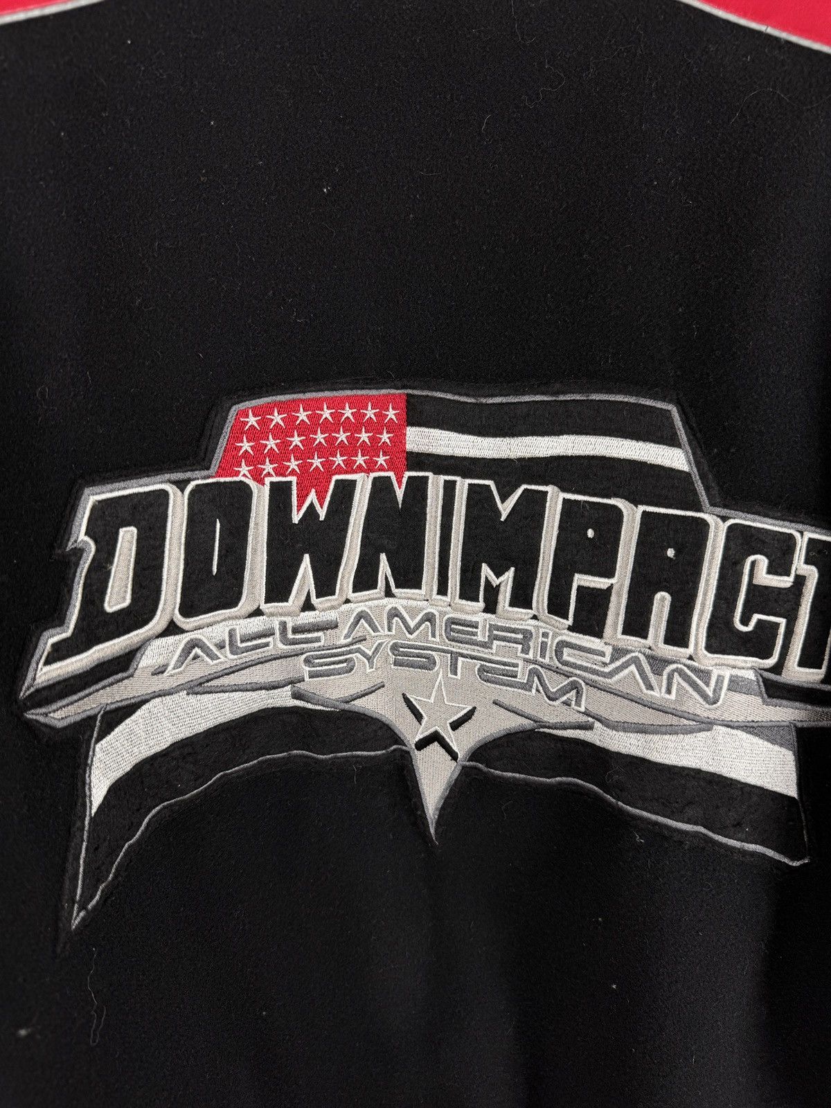 Vintage Down Impact USA reversible wool leather monogram bomber jckt Size US L / EU 52-54 / 3 - 16 Thumbnail