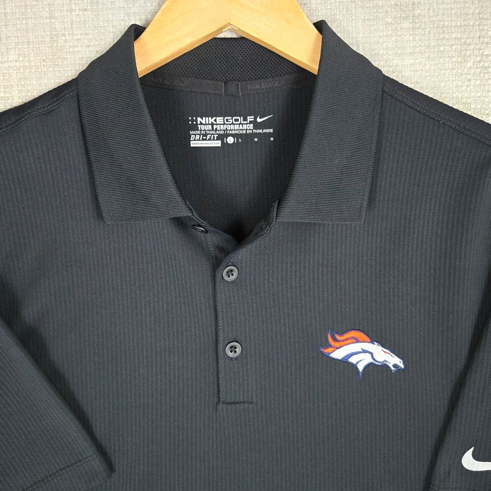 Nike NIKE GOLF DENVER BRONCOS Polo Shirt Tour Performance Mens Size Large Black Size US L / EU 52-54 / 3 - 4 Thumbnail