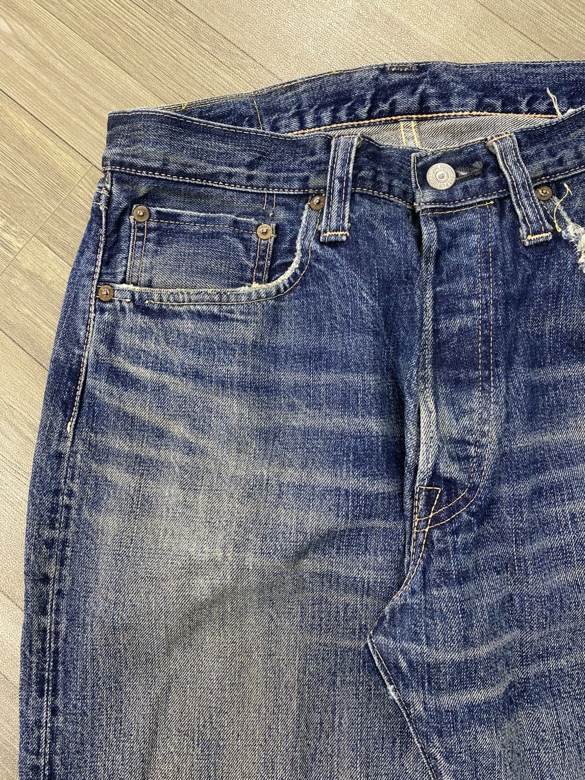 Sugar Cane 🇯🇵Vintage Sugar Cane 1947 Distressed Faded Selvedge Denim Size US 29 - 7 Thumbnail