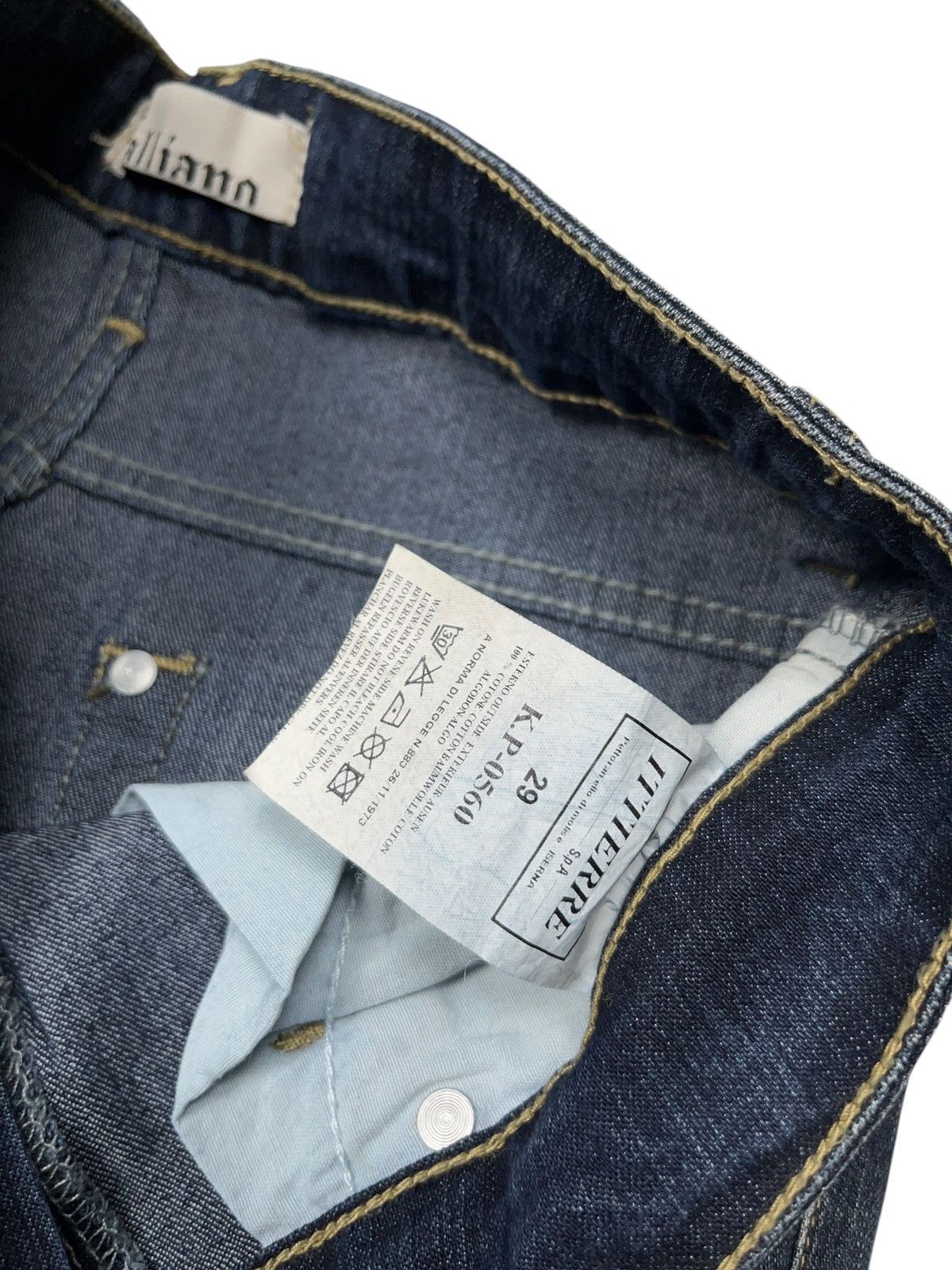 John Galliano × Vintage Vintage John Galliano y2k Studded Embroidered Washed Jeans Size 29" - 8 Thumbnail
