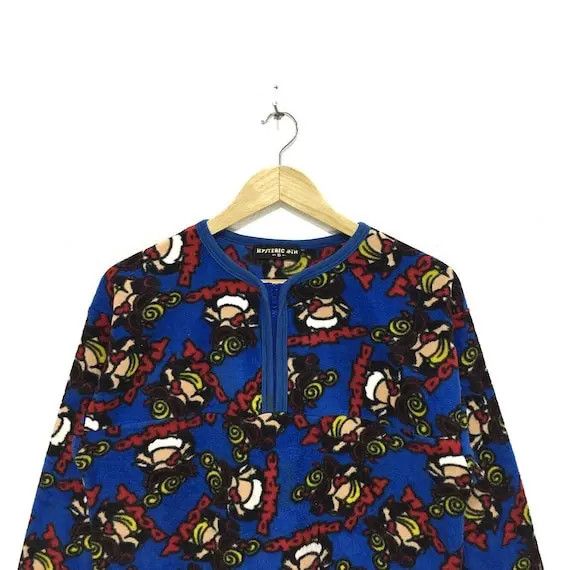 Hysteric Glamour HYSTERIC GLAMOUR AOP Japan Anime Manga Fleece Sweater Jacket Size S / US 4 / IT 40 - 2 Thumbnail