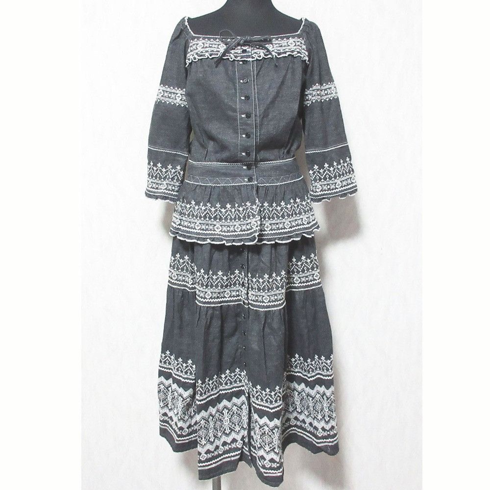 Other Other PINK HOUSE Embroidery Denim Set Textile Suits DUTY FREE for USA Size ONE SIZE - 1 Thumbnail
