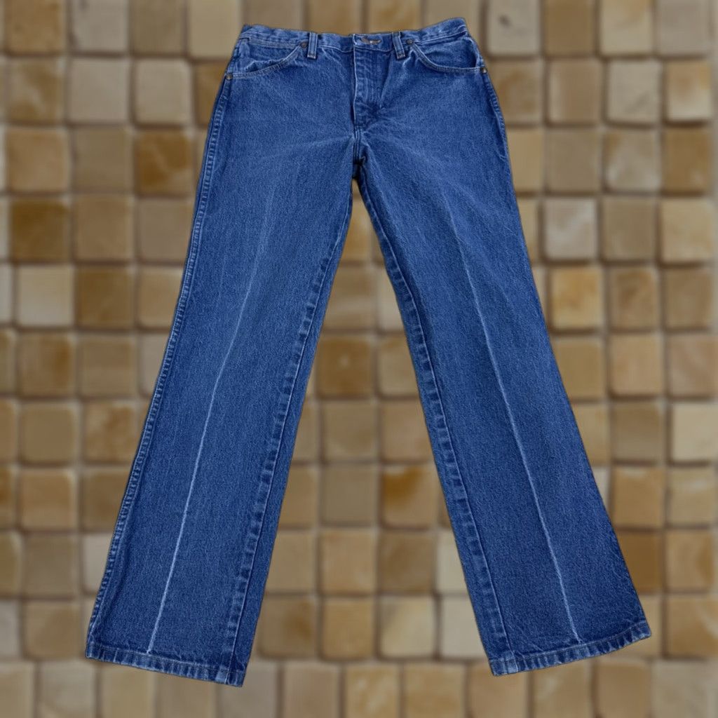 Wrangler Wrangler Blue Dark Wash Cowboy Cut Western Slim Jeans 936PWD Mens 31 x 30 Size US 31 - 1 Thumbnail