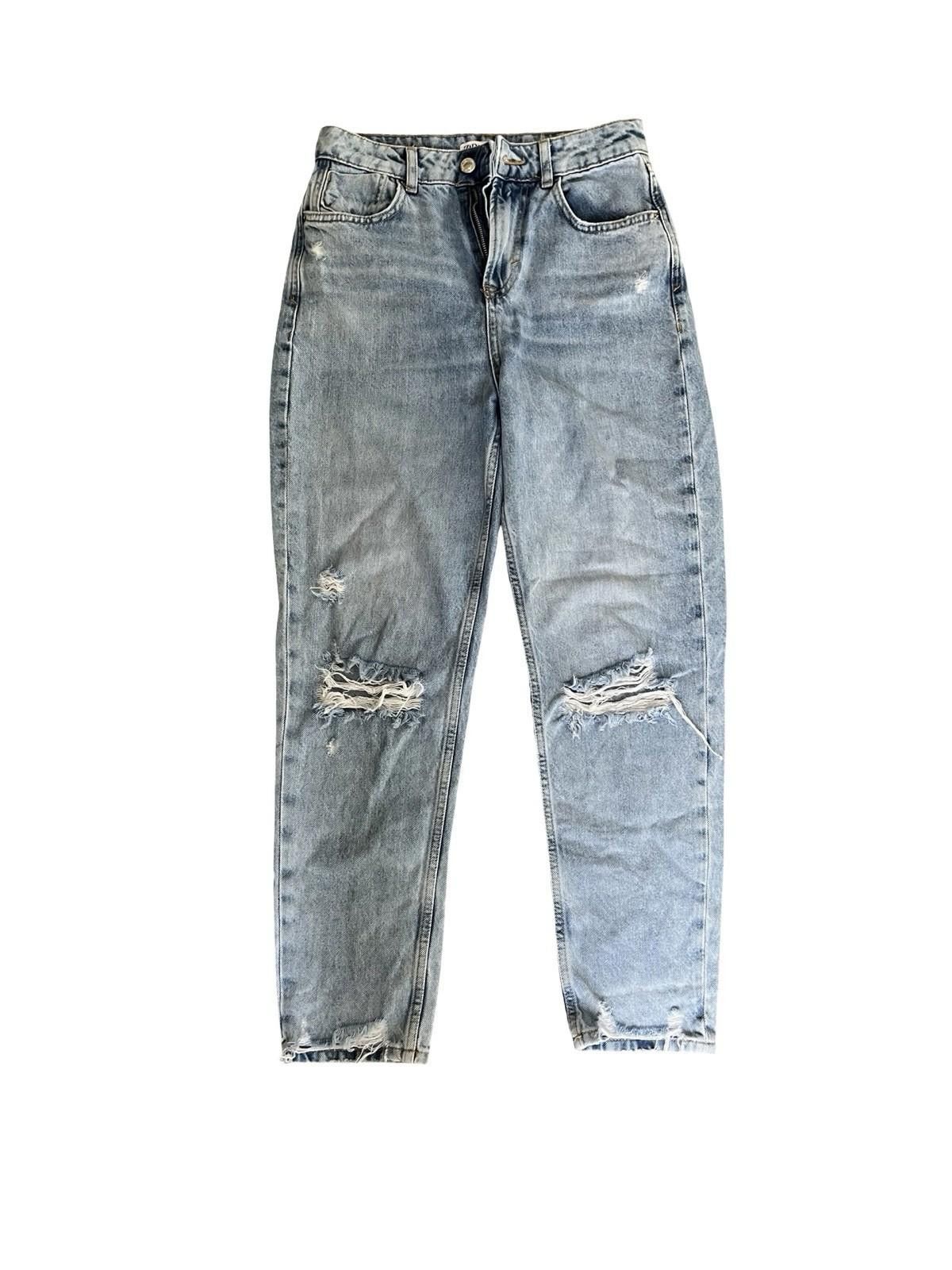 Zara Zara Women's Distressed Light Wash Denim Jeans Size 27" / US 4 / IT 40 - 2 Thumbnail