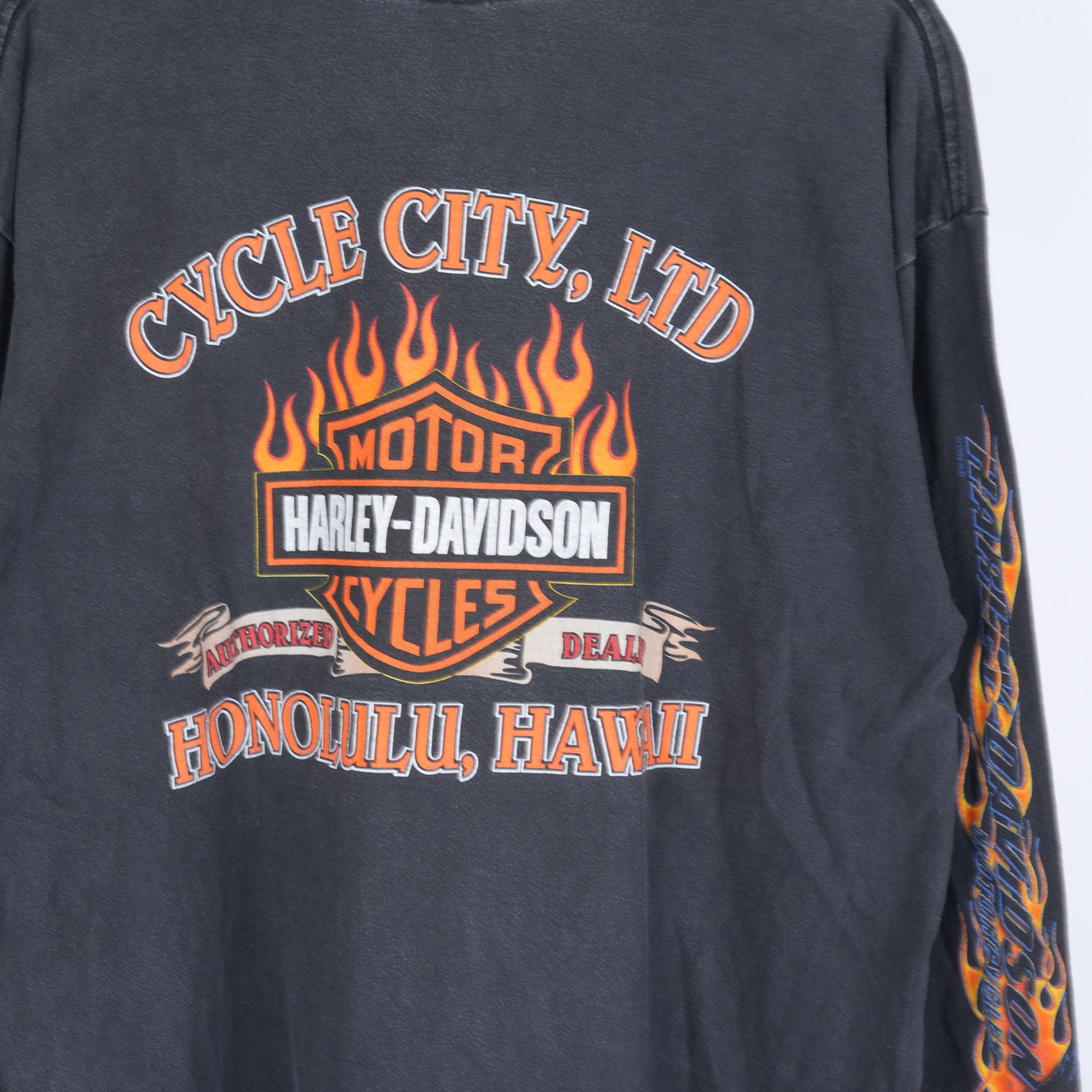 Vintage HARLEY EAGLE FLAME LONG SLEEVE Size US XL / EU 56 / 4 - 5 Thumbnail