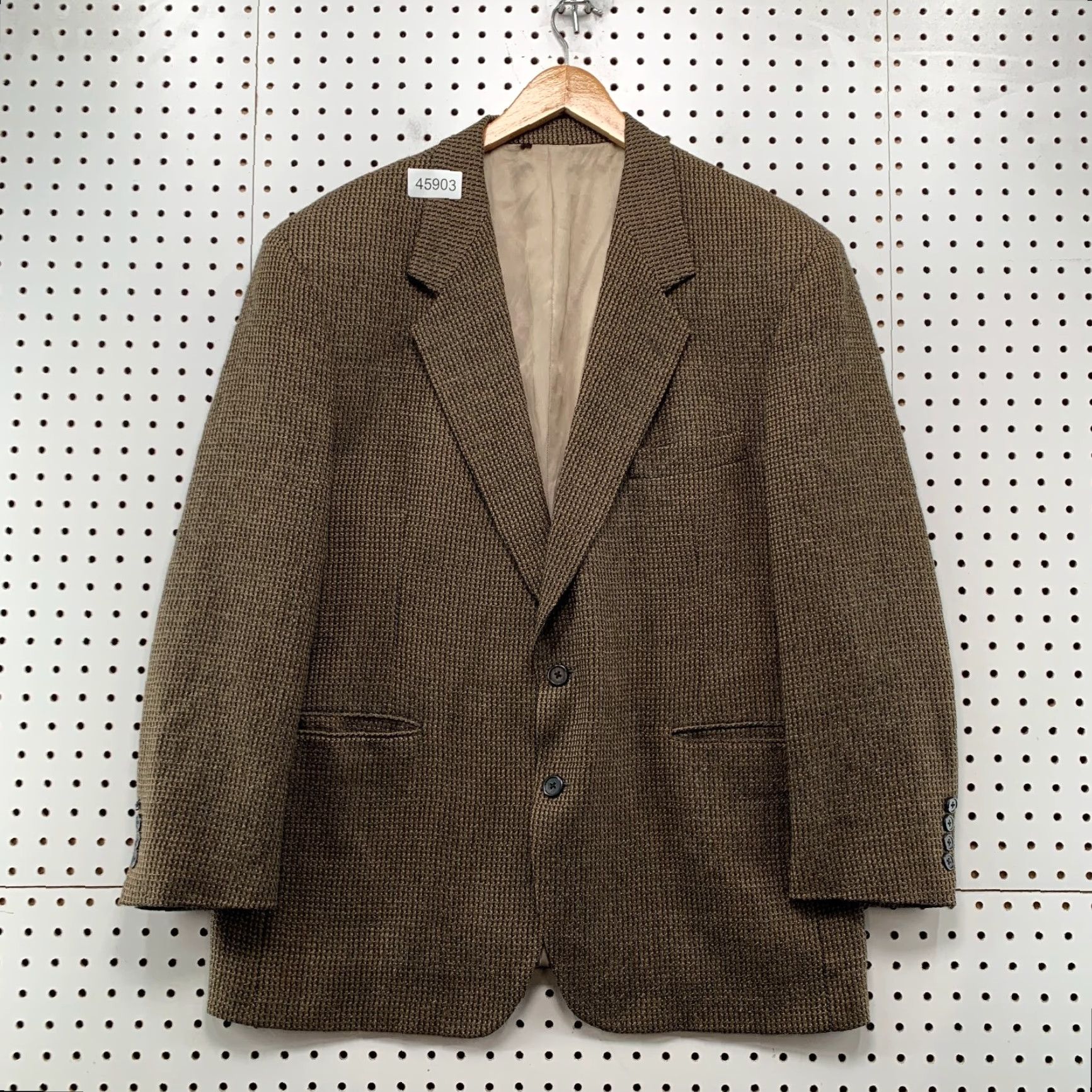 Vintage VINTAGE Mark Shale Blazer Mens 44R Wool Tweed Brown Textured Made USA Jacket Coat Size 44R - 2 Thumbnail
