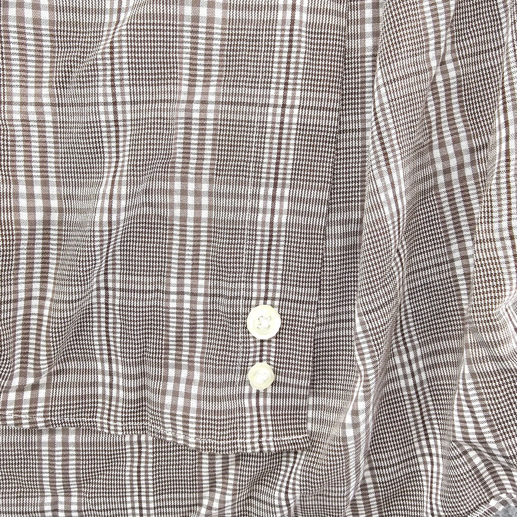 Stafford Stafford Dress Shirt Mens Size 16.5 32/33 Brown Check Fitted Travel Long Sleeve Shirt Size 46R - 6 Thumbnail