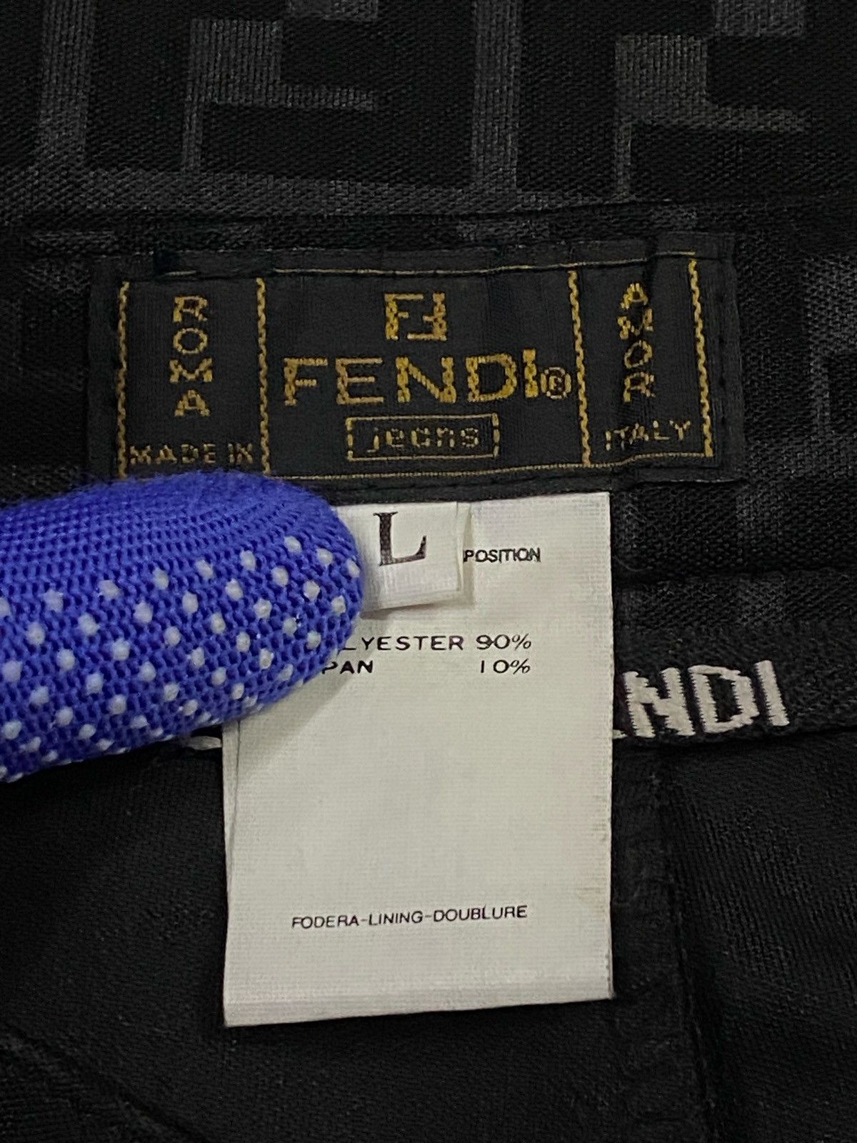 Fendi Vintage Fendi Zucca Monogram Stretch Black Pants Size US 29 - 11 Thumbnail