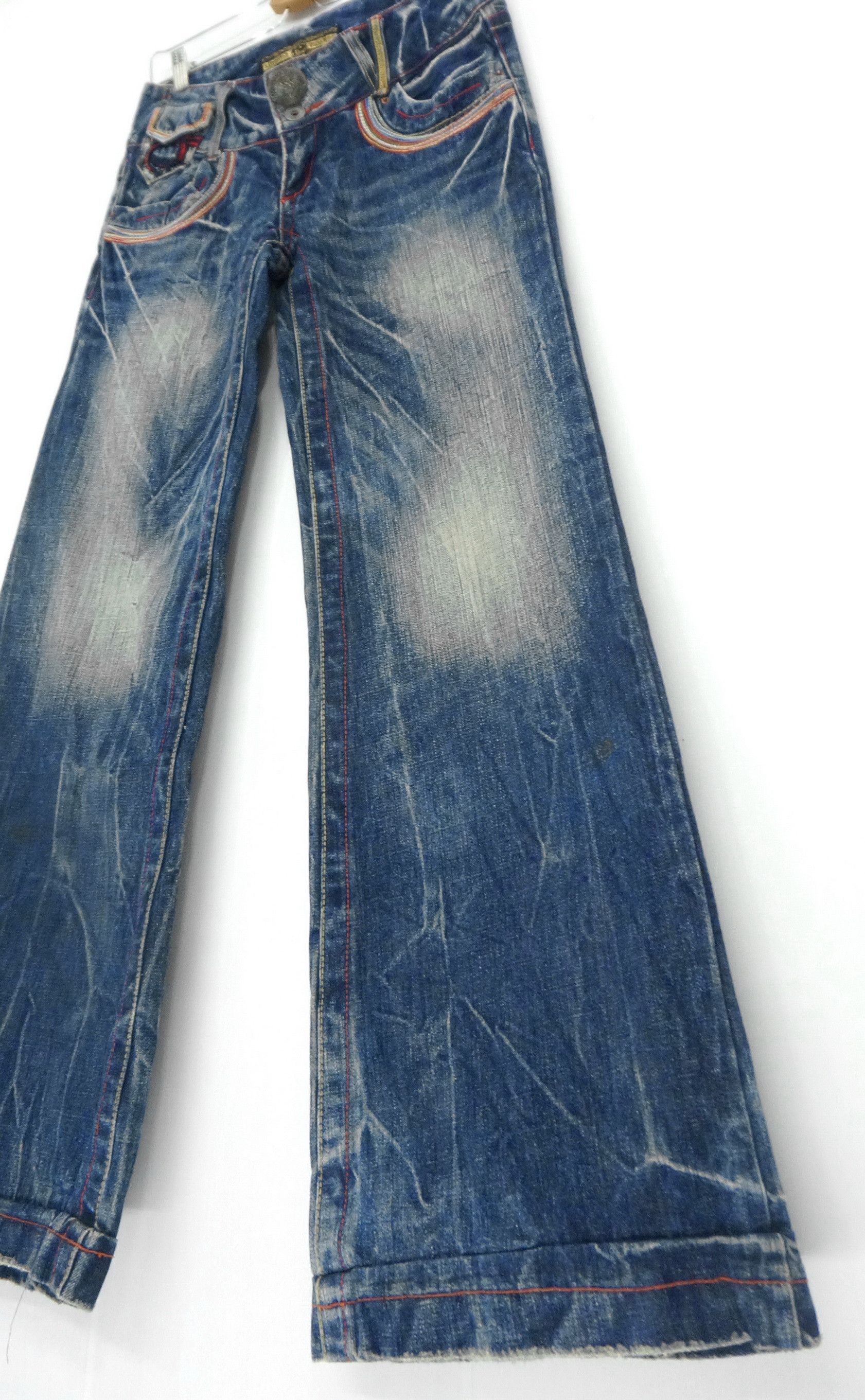 Japanese Brand Red Pepper Wide Leg Lowrise Jeans Size US 29 - 4 Thumbnail