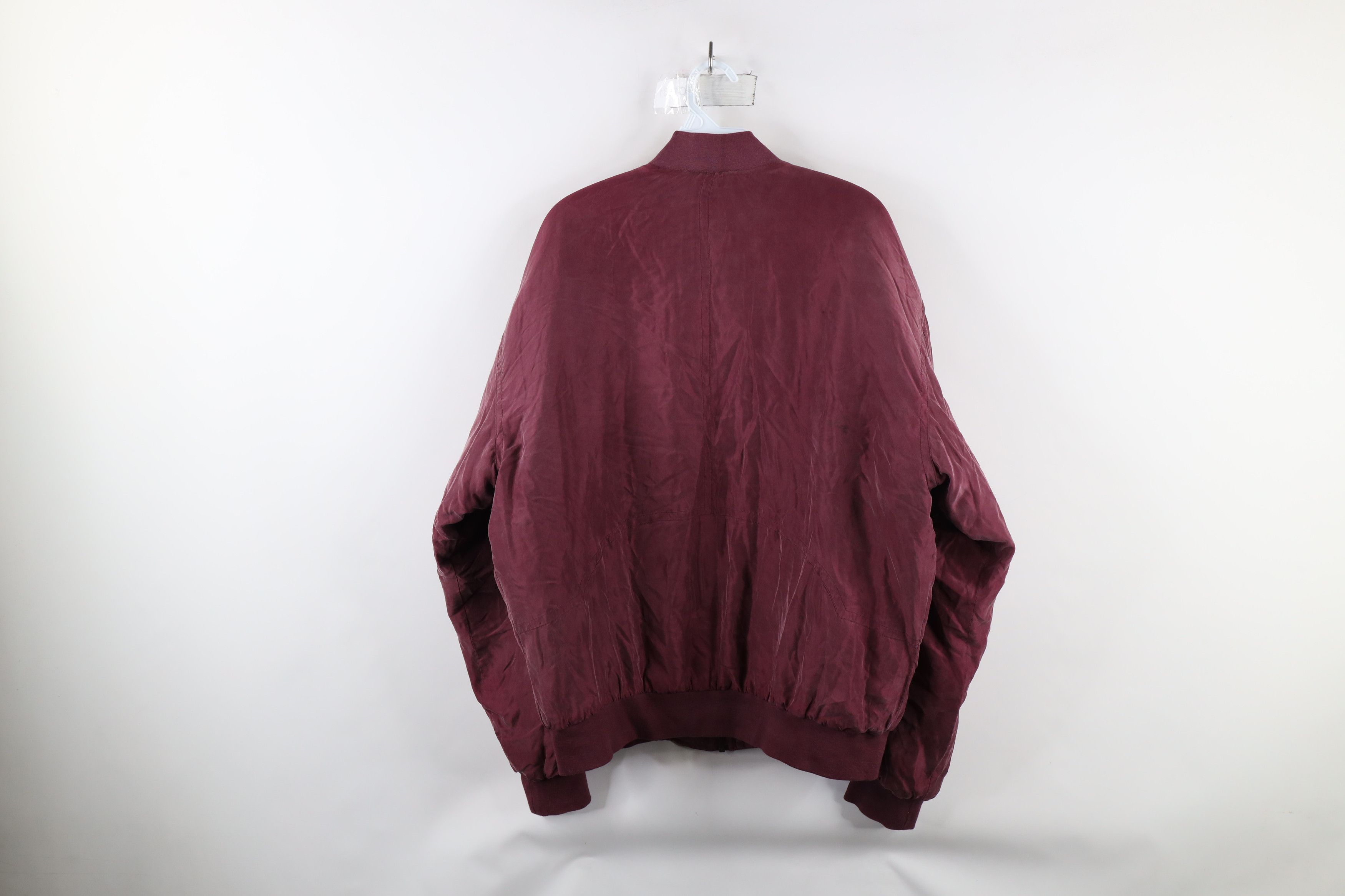 Vintage Vintage 90s Streetwear Quilted Silk Bomber Jacket Maroon Size US M / EU 48-50 / 2 - 13 Thumbnail