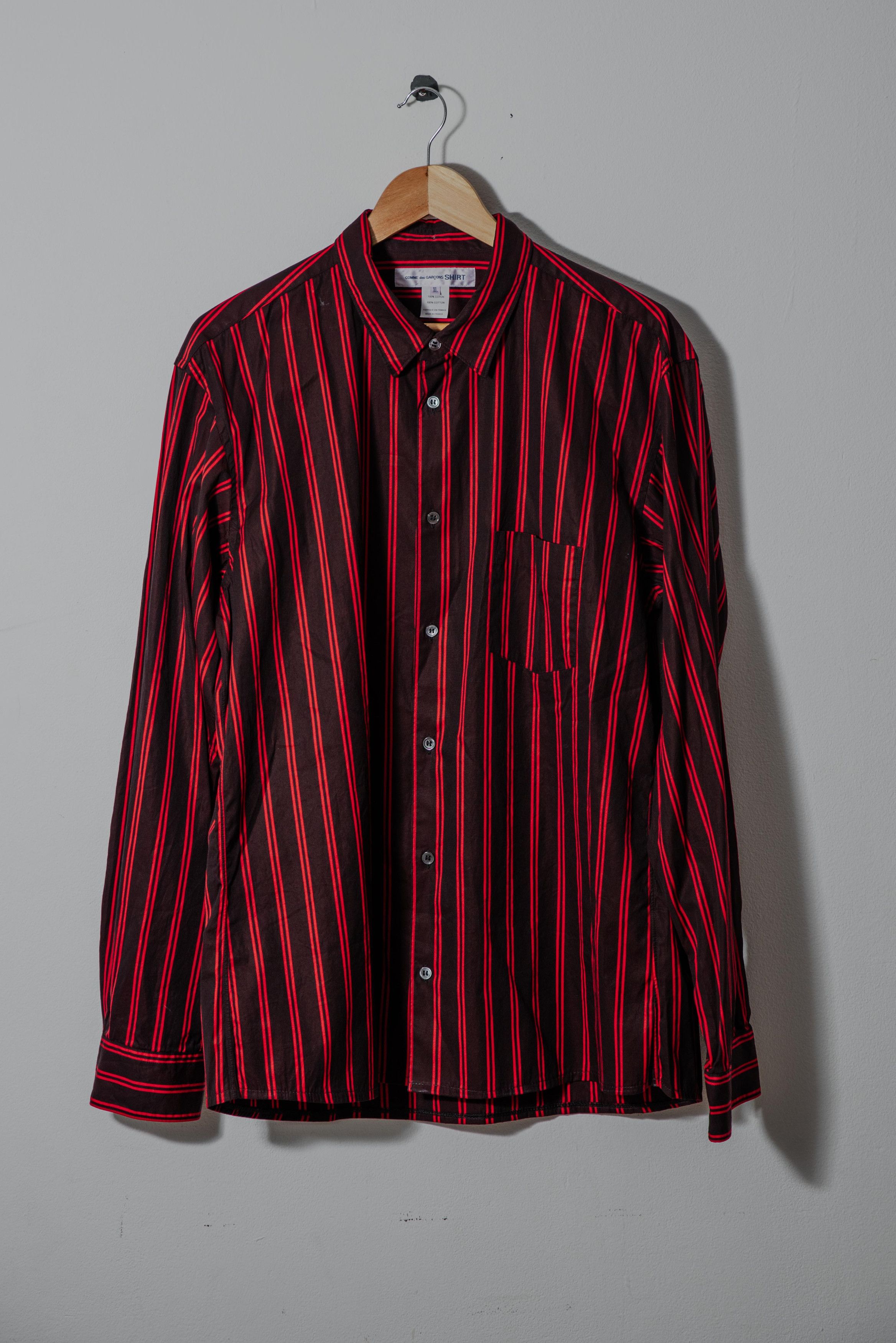 Comme des Garcons SHIRT CDG RED PINSTRIPE SHIRT Size US XL / EU 56 / 4 - 5 Thumbnail