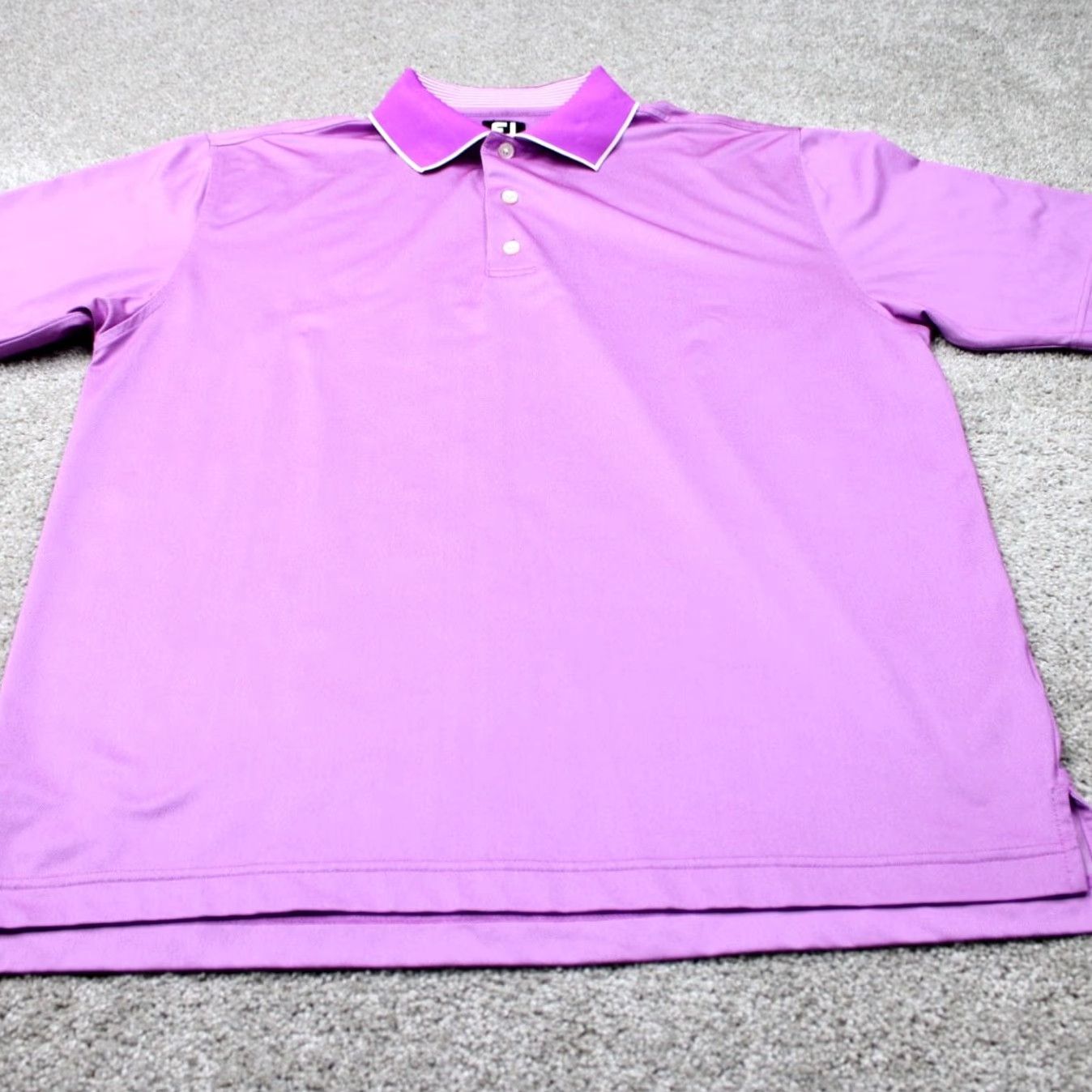Footjoy FootJoy Polo Shirt Mens Large Purple Golf Short Sleeve Poly Stretch Pullover Size US L / EU 52-54 / 3 - 3 Thumbnail