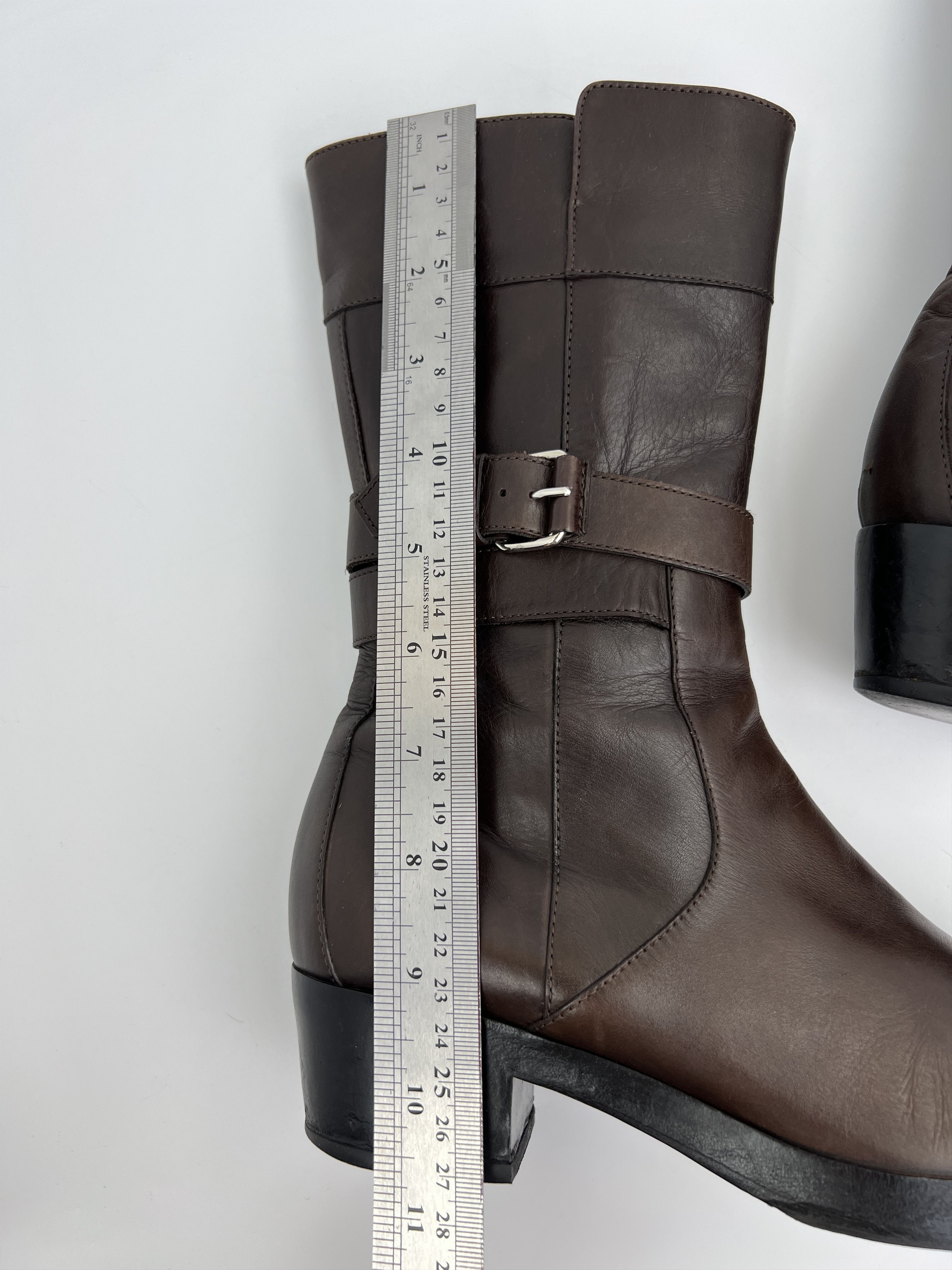 Balenciaga Vintage Balenciaga Brown Leather Moto Boots With Straps Size US 6 / IT 36 - 14 Thumbnail