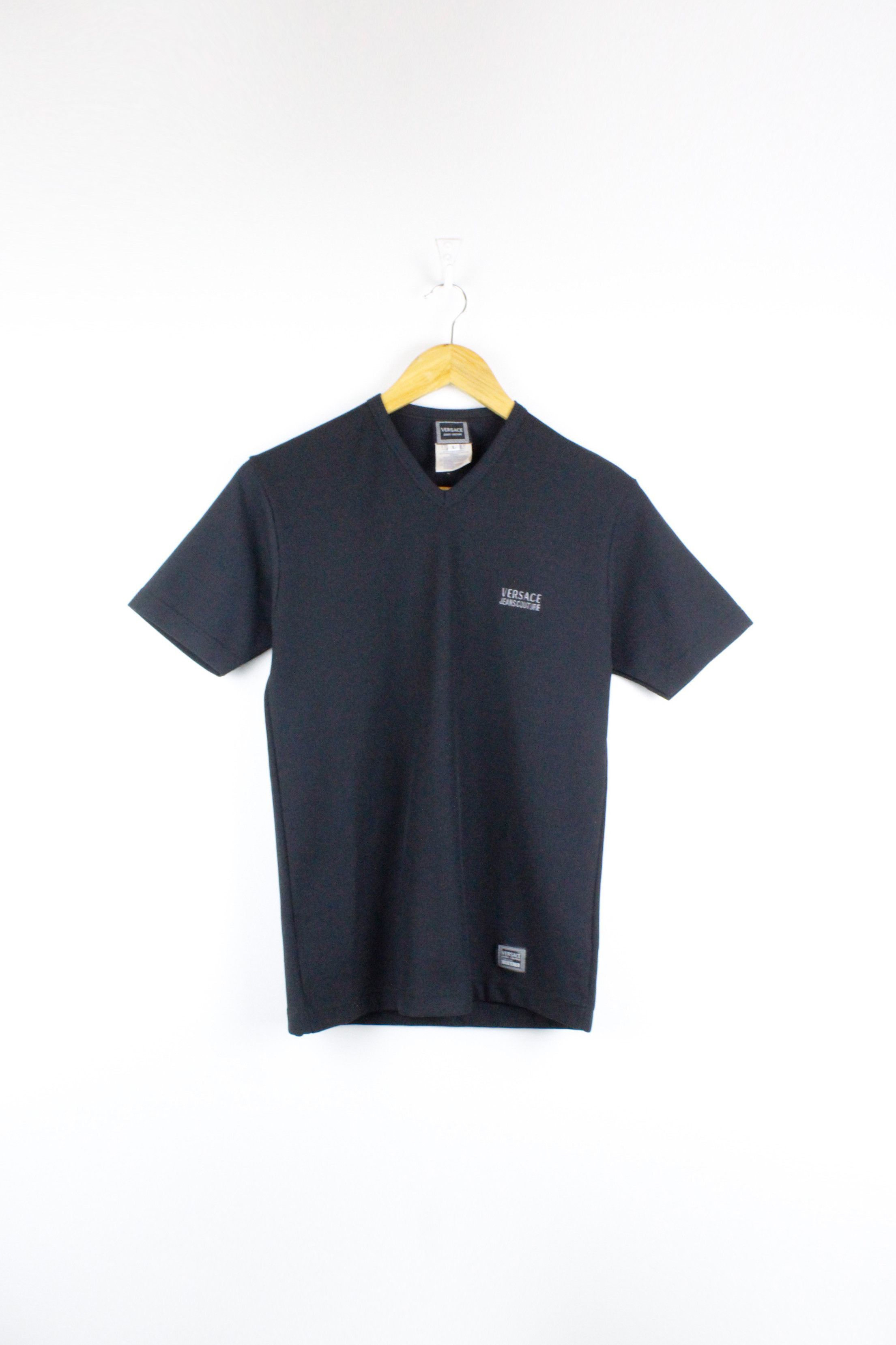 Versace Jeans Couture × Vintage Vintage Versace Jeans Couture Logo Ribbed V-Neck T-shirt Size L / US 10 / IT 46 - 1 Thumbnail