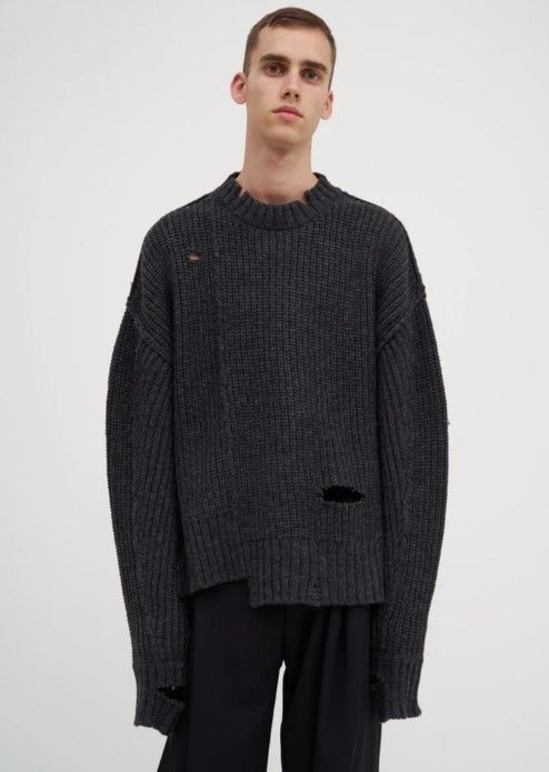 Ambush Design × Japanese Brand AMBUSH gray nobo distressed knit sweater. Size 1 Size US S / EU 44-46 / 1 - 1 Thumbnail