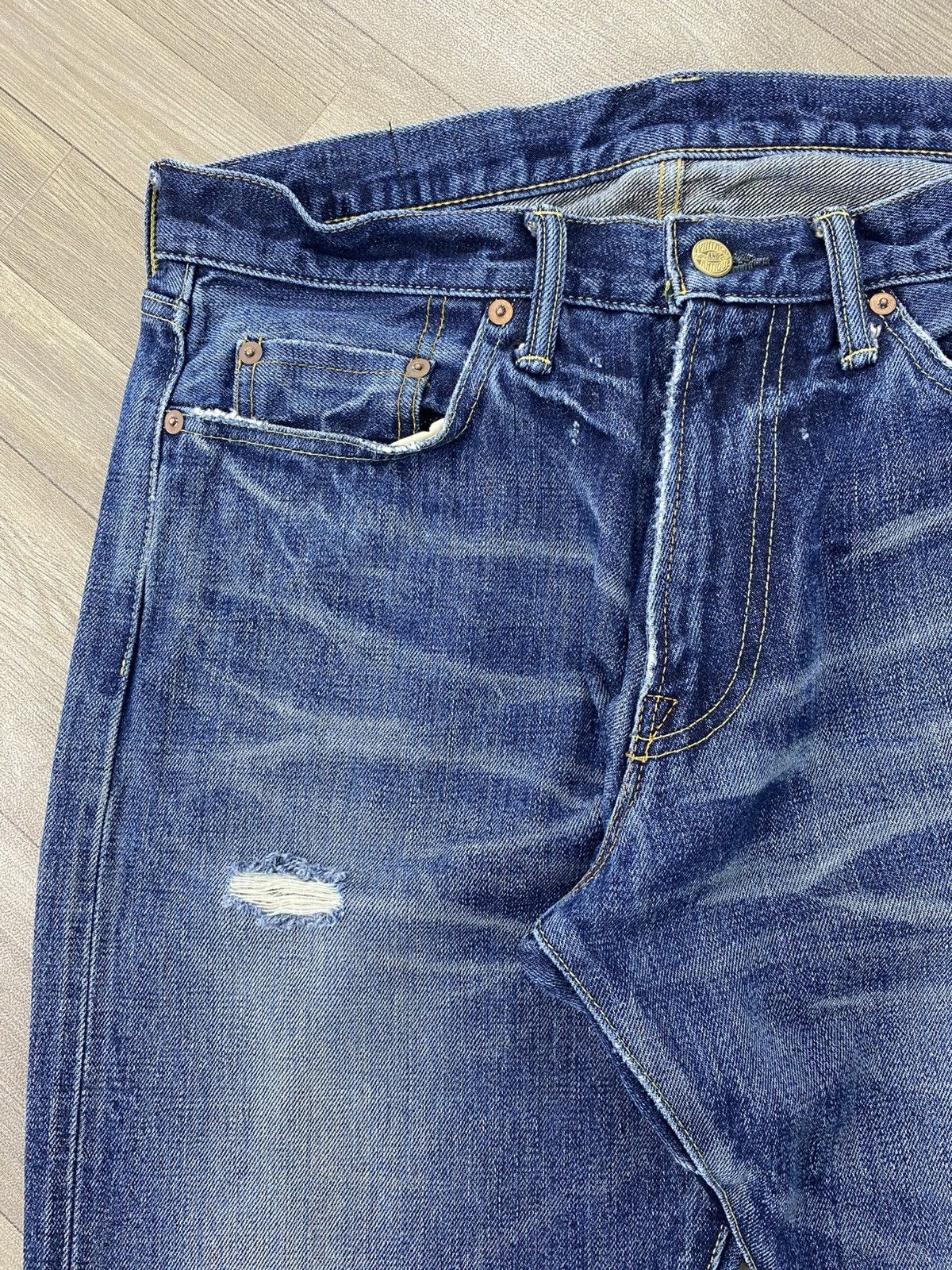 Japanese Brand Knackered Japan Lot402 Selvedge Denim Distressed Faded Jeans Size US 34 / EU 50 - 5 Thumbnail