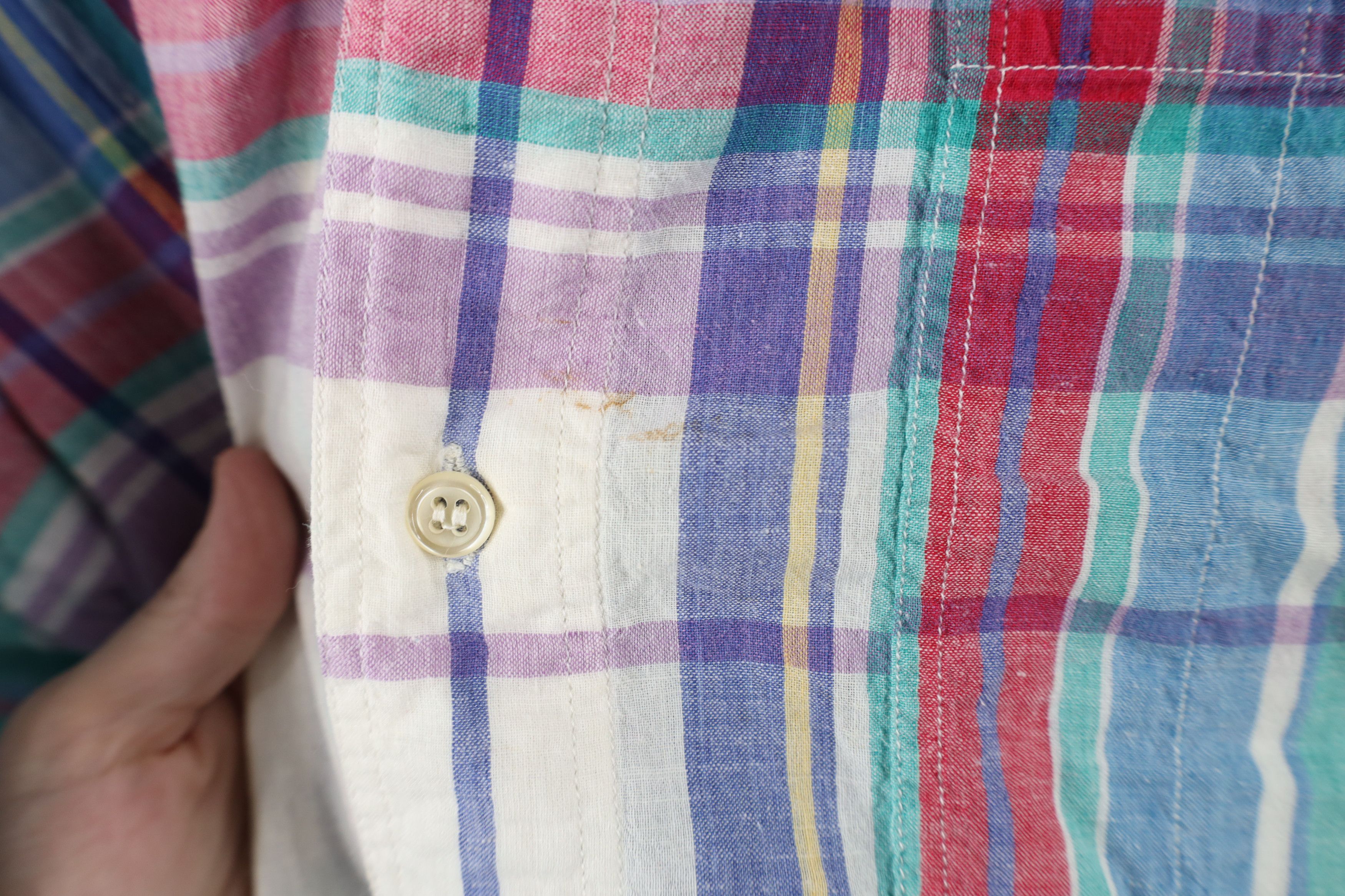Vintage Vintage 90s Streetwear India Madras Plaid Button Down Shirt Size US L / EU 52-54 / 3 - 5 Thumbnail