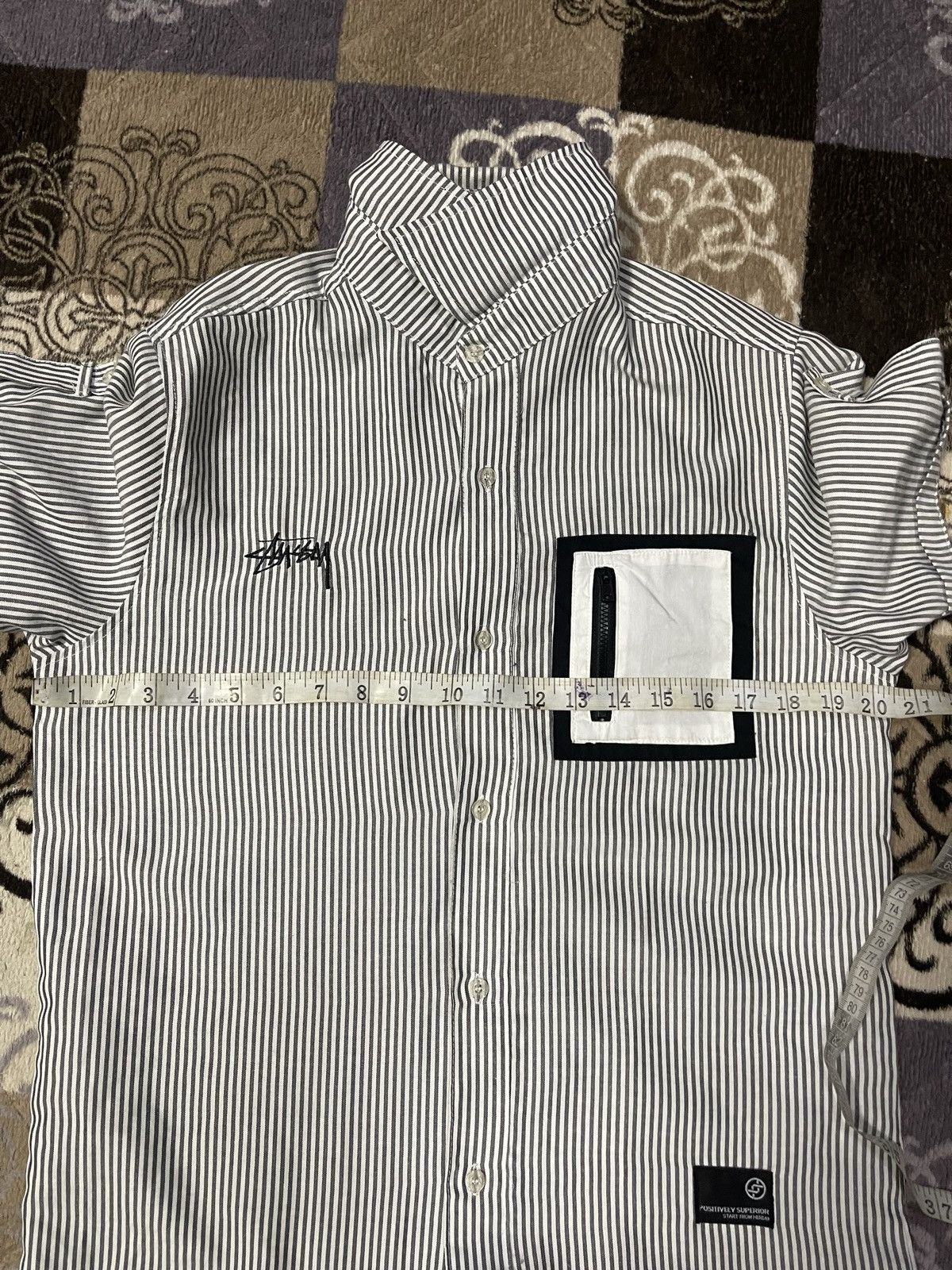 Stussy × Vintage Vintage STUSSY Single Pocket Hickory Stripes Button Up Shirt Size US M / EU 48-50 / 2 - 12 Thumbnail
