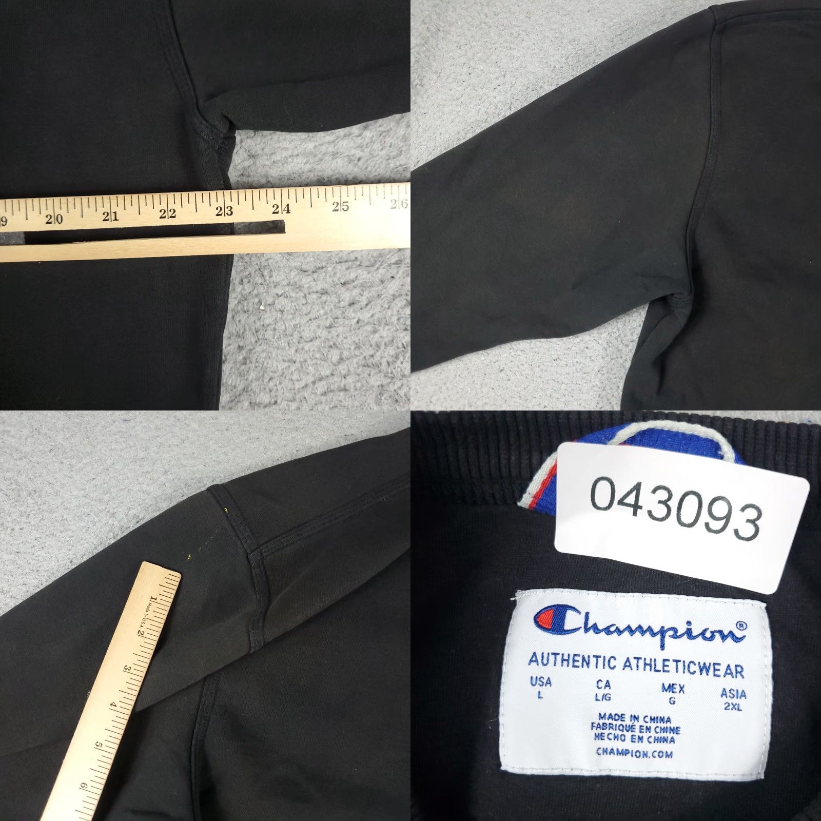 Champion VINTAGE Champion Men’s Large Black Pullover Sweatshirt Casual Crewneck Knit Logo Zipper Athletic Size US L / EU 52-54 / 3 - 8 Thumbnail