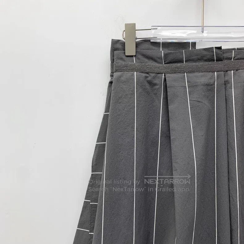 Brunello Cucinelli Brunello Cucinelli Striped sequined cotton irregular casua Size 27" / US 4 / IT 40 - 3 Thumbnail