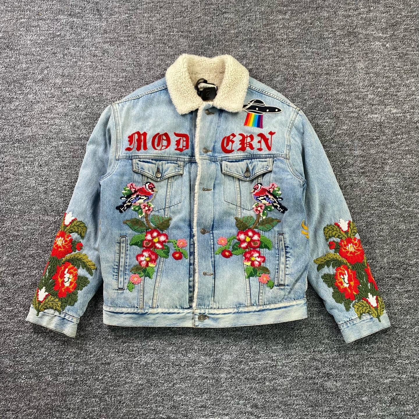 Gucci Gucci Thermal Embroidered Blue Light Jacket m Men Size US M / EU 48-50 / 2 - 1 Thumbnail