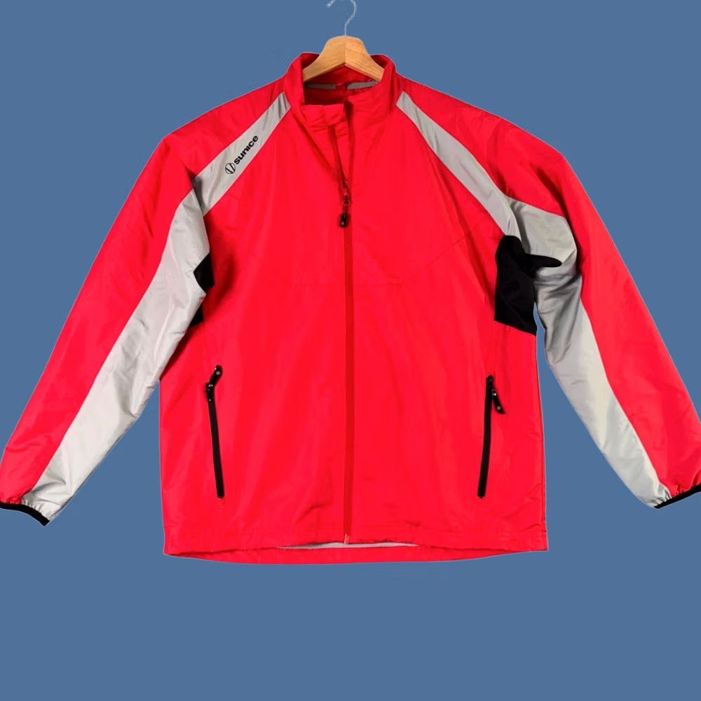 Vintage Sunice Lightweight Windbreaker Jacket Mens L Red Full Zip Golf Active Size US L / EU 52-54 / 3 - 1 Thumbnail